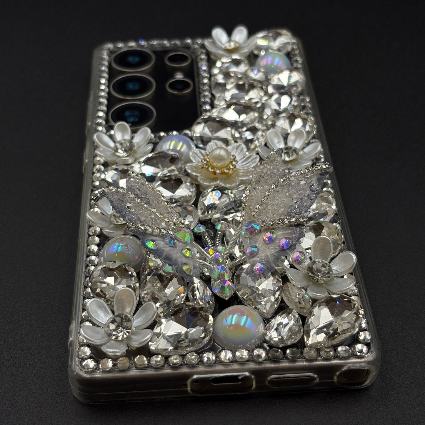 Bling Butterfly & Flower Phone Case for Samsung Galaxy S25 Ultra | Luxury Rhinestone Crystal