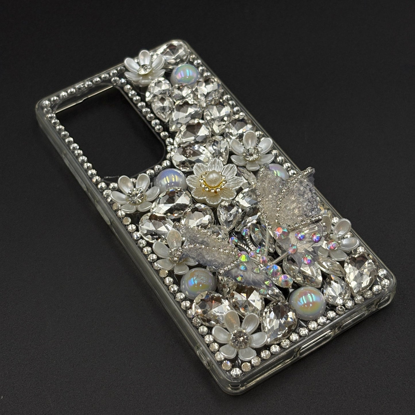 Bling Butterfly & Flower Phone Case for Samsung Galaxy S25 Ultra | Luxury Rhinestone Crystal