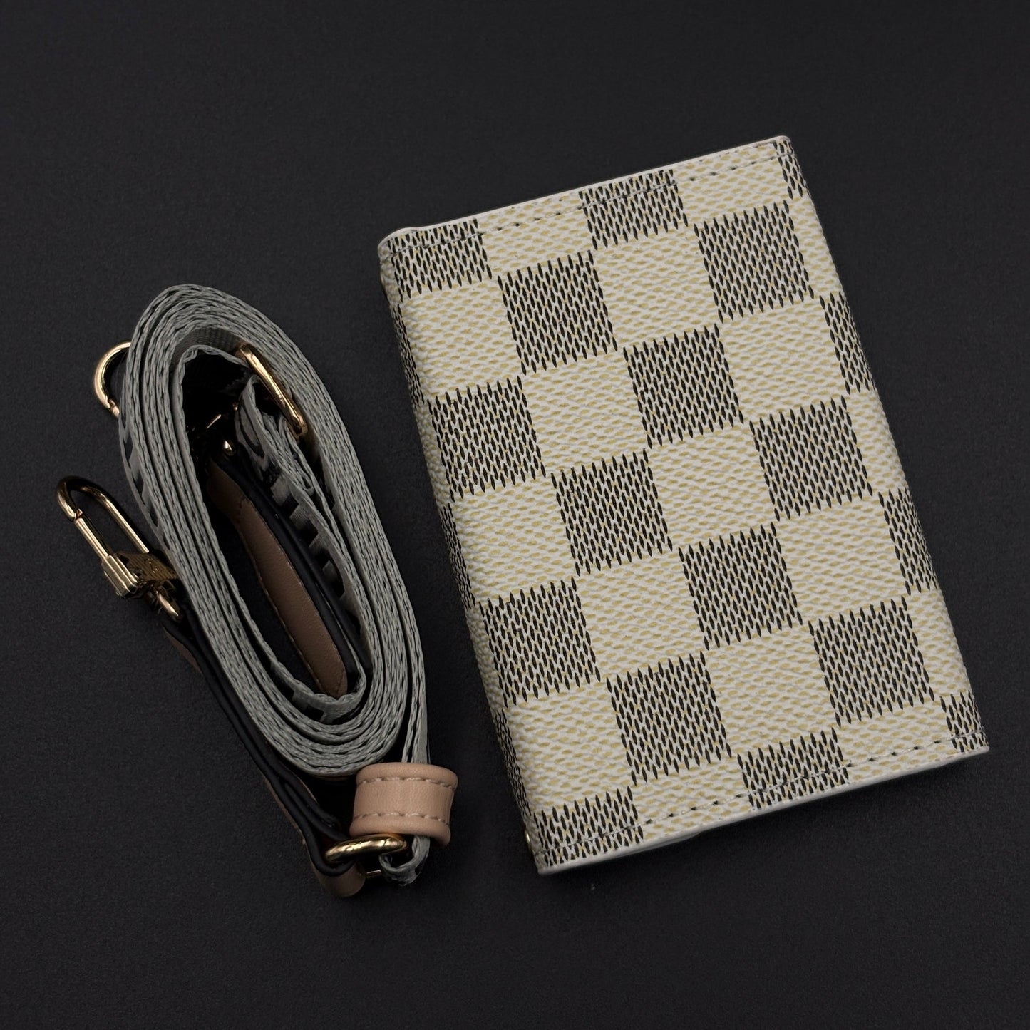 Luxury Fashion Brand Monogram Checks Empreinte Victorine Wallet Card Holder Strap with Box