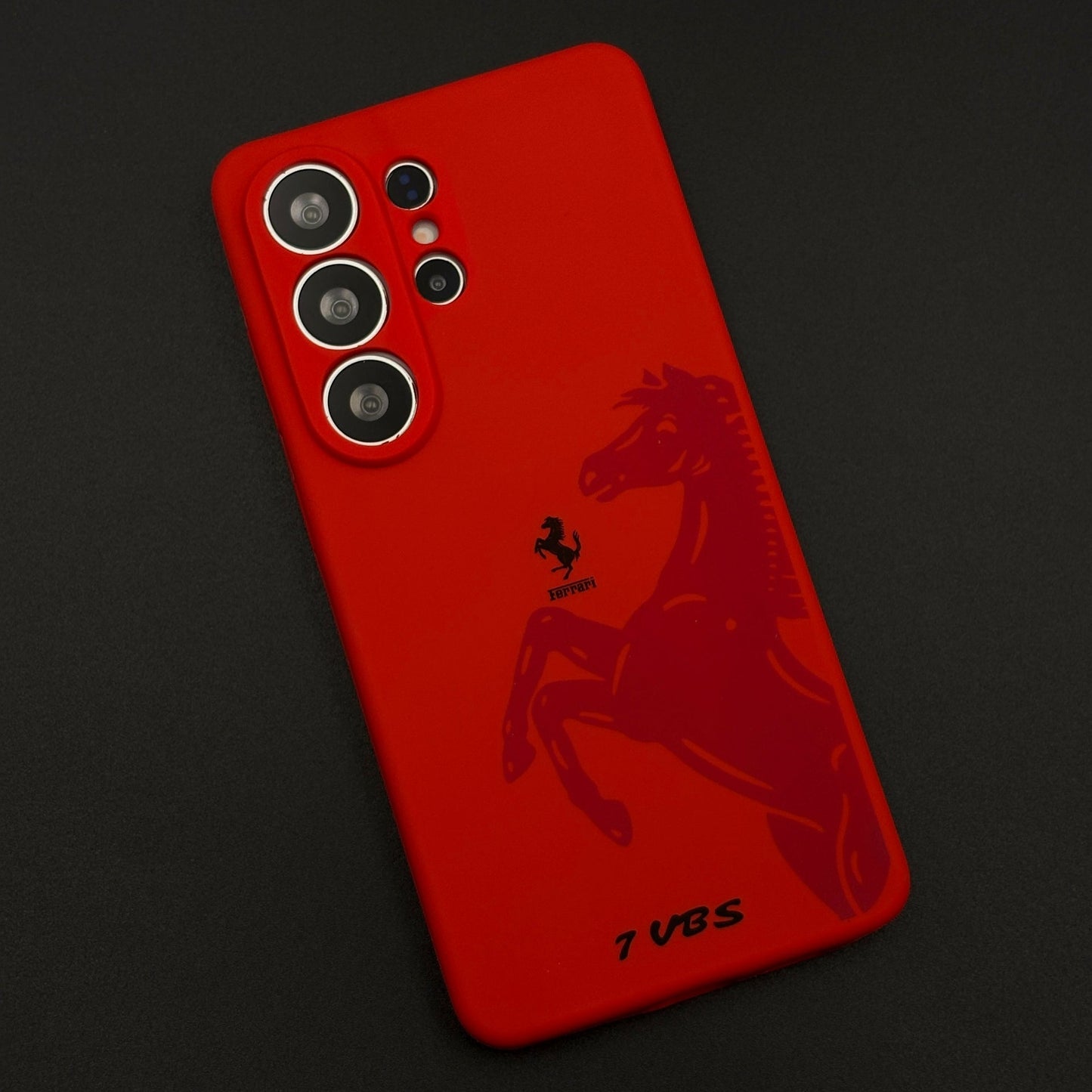 FR Horse Silhouette Red Silk Feel Silicone Case for Samsung Galaxy S26 Ultra