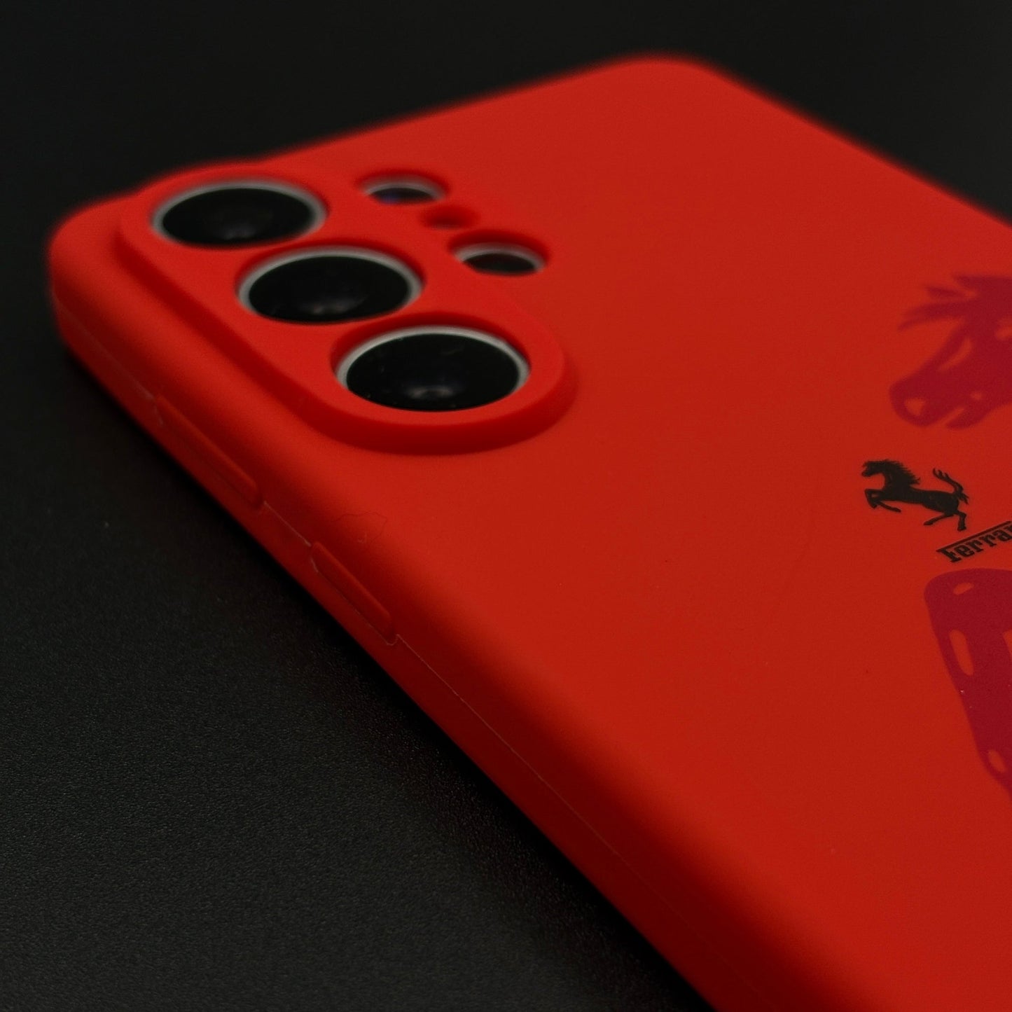 FR Horse Silhouette Red Silk Feel Silicone Case for Samsung Galaxy S26 Ultra