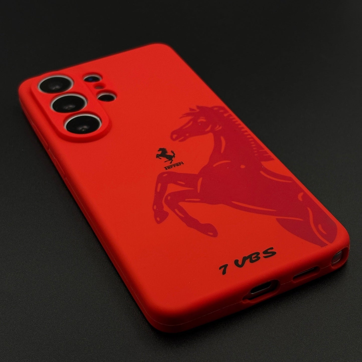 FR Horse Silhouette Red Silk Feel Silicone Case for Samsung Galaxy S26 Ultra