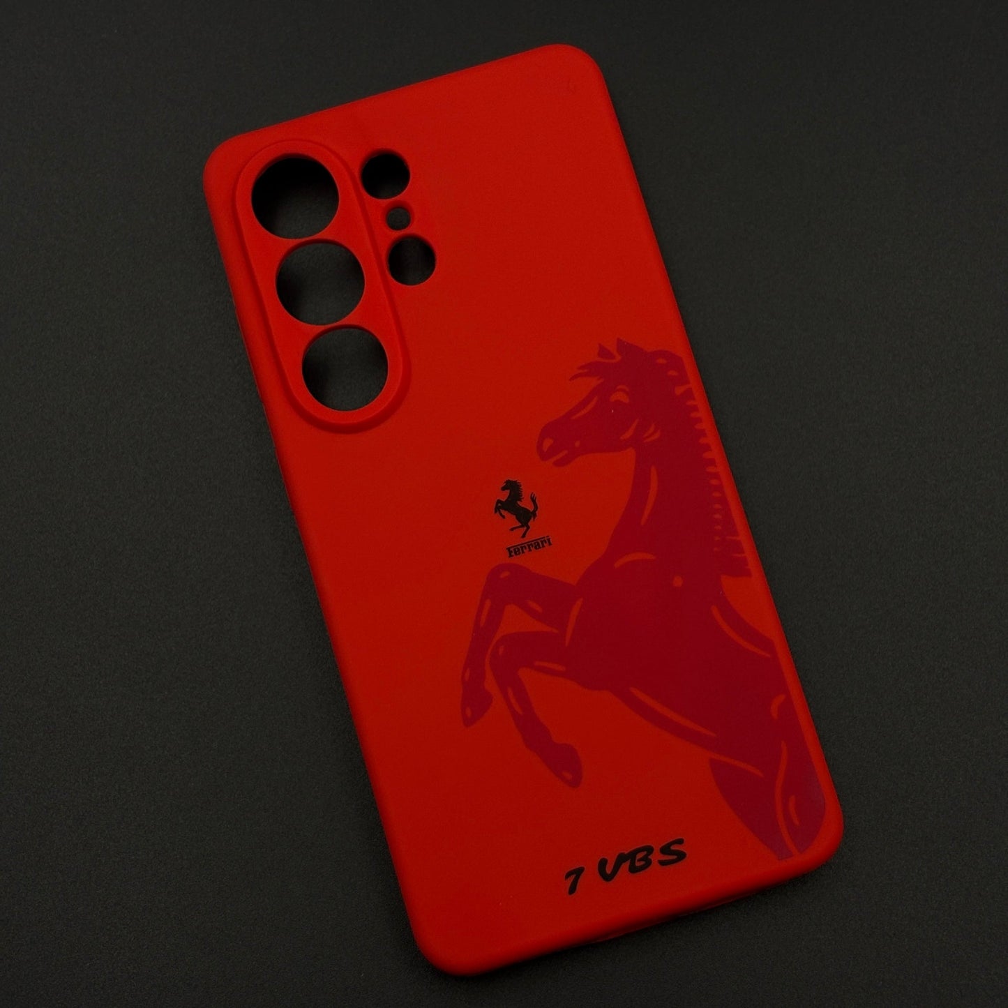 FR Horse Silhouette Red Silk Feel Silicone Case for Samsung Galaxy S26 Ultra