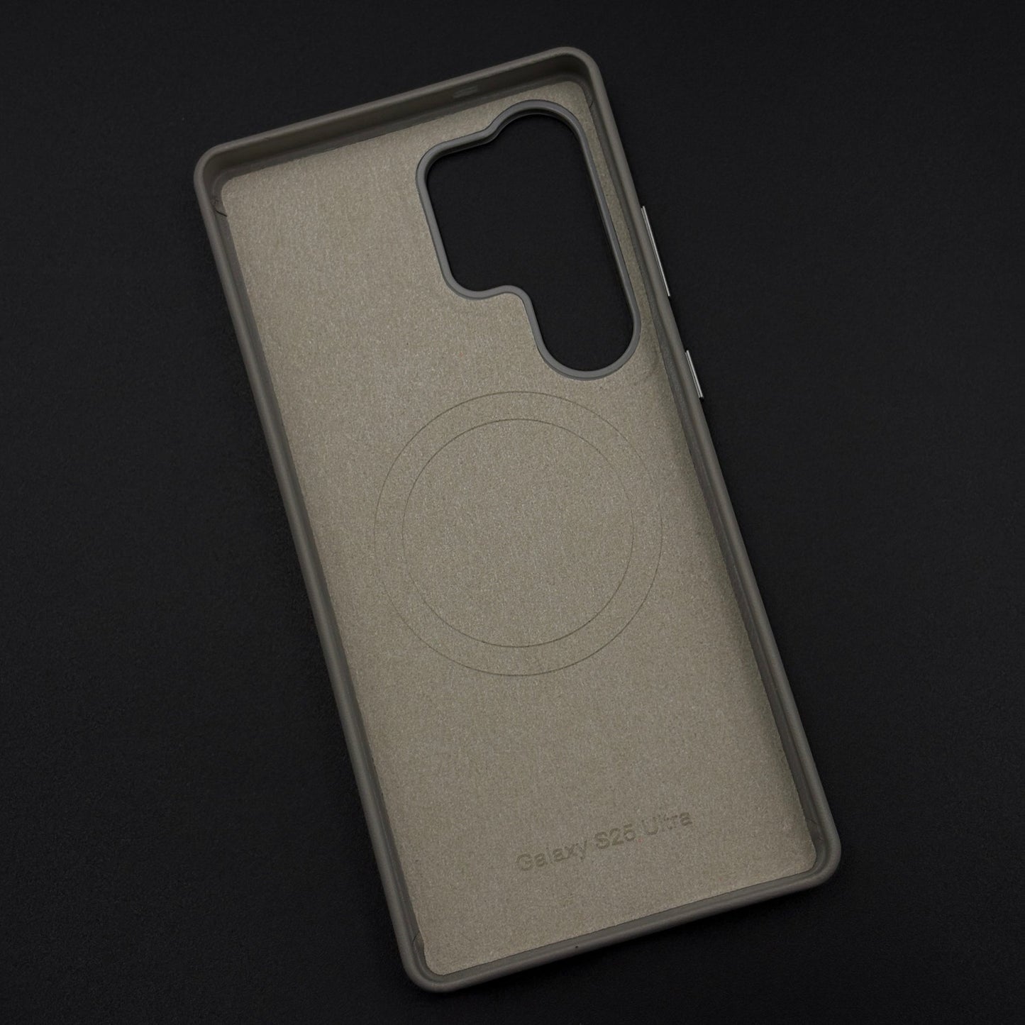 Embossed Logo Leather Case with Hidden MagSafe for Samsung Galaxy S25 Ultra