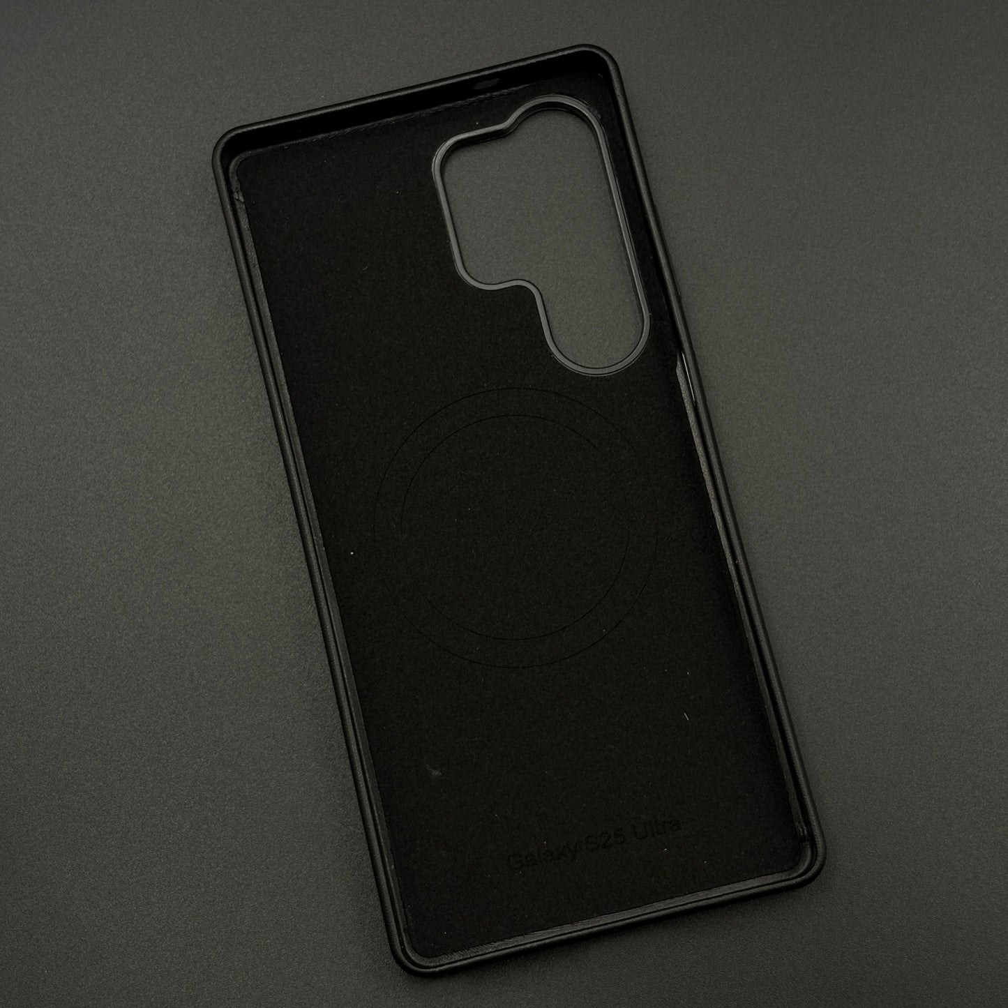 Embossed Logo Leather Case with Hidden MagSafe for Samsung Galaxy S23 Ultra