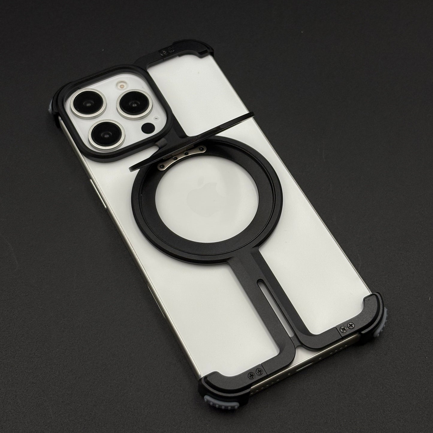 Next-Gen Metal Frame iPhone Case | Luxury Aluminum Rotating Stand | MagSafe Support