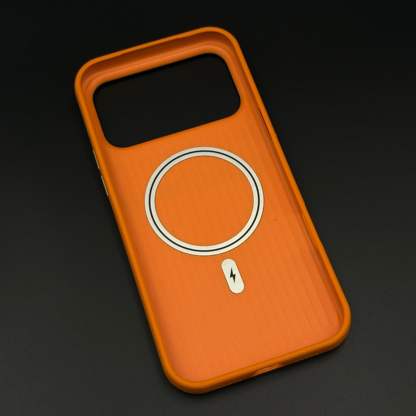 Striped Grip Hidden MagSafe Leather Case for iPhone 17 Series | Premium Camera Frame Back Cover