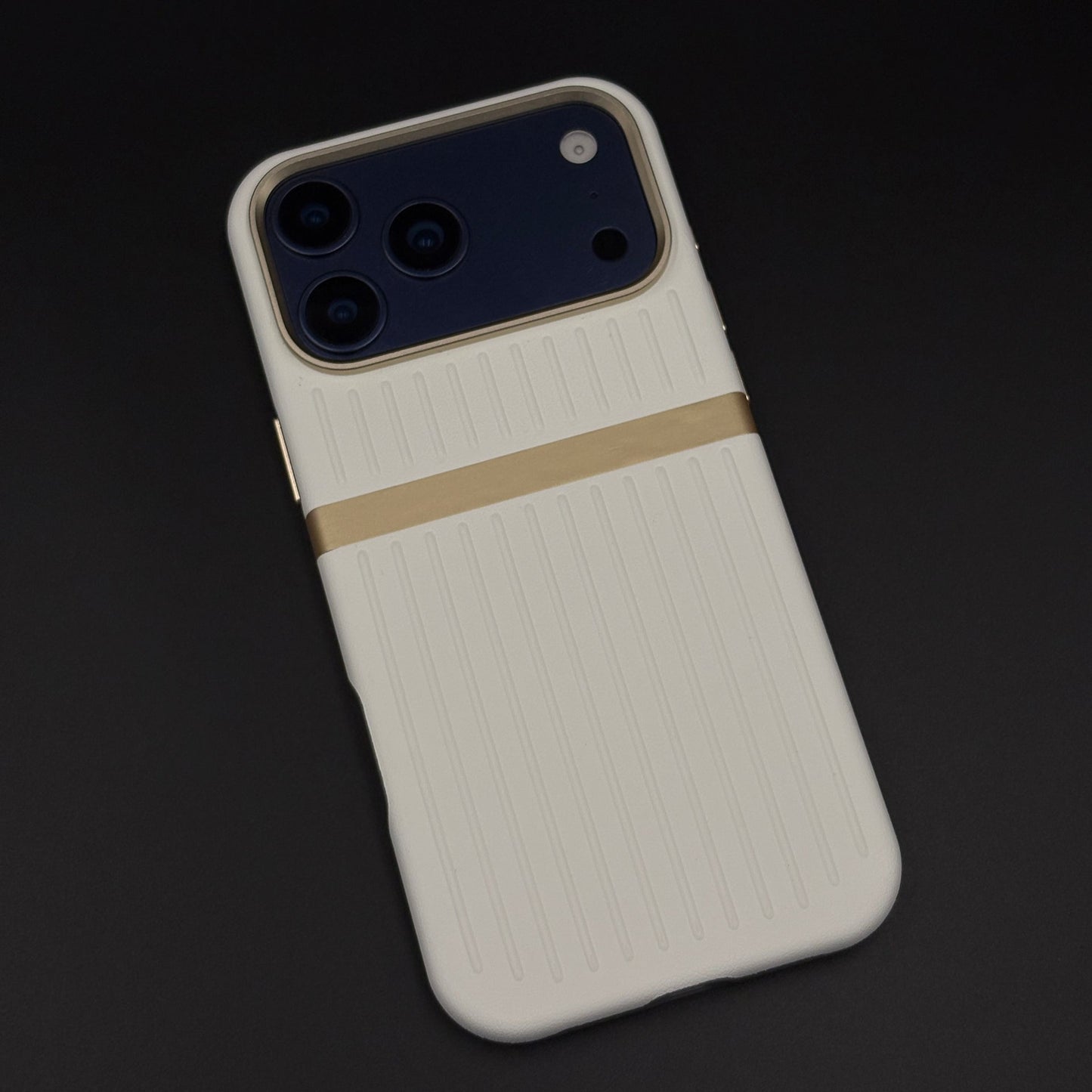 Striped Grip Hidden MagSafe Leather Case for iPhone 17 Series | Premium Camera Frame Back Cover
