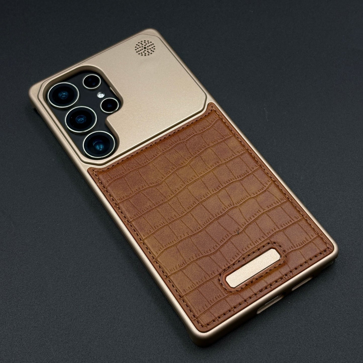 Croc Pattern Phone Case for Samsung Galaxy S25 Ultra | Aeroflex Borderless Frame | Real Feel Leather | MagSafe Compatible