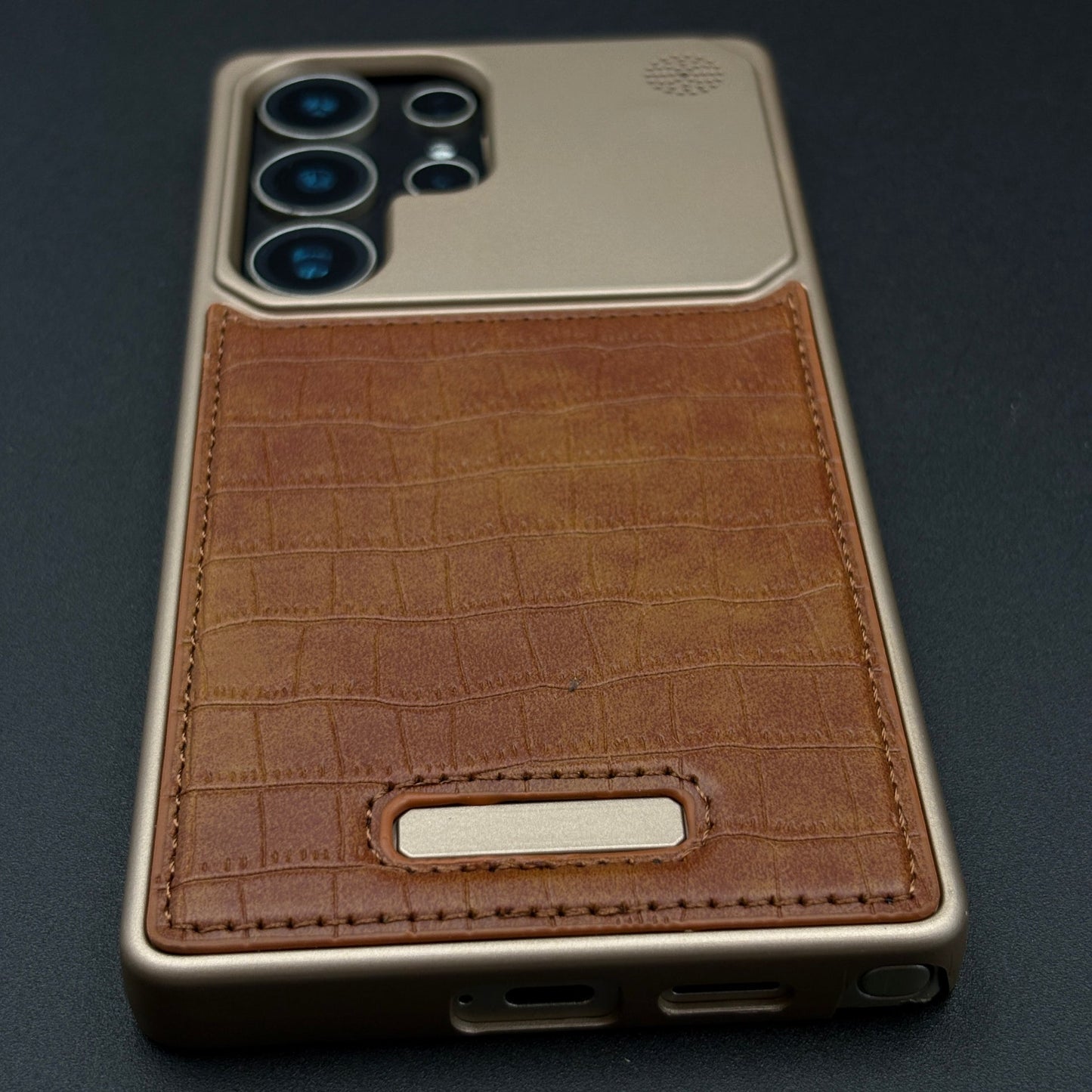 Croc Pattern Phone Case for Samsung Galaxy S25 Ultra | Aeroflex Borderless Frame | Real Feel Leather | MagSafe Compatible