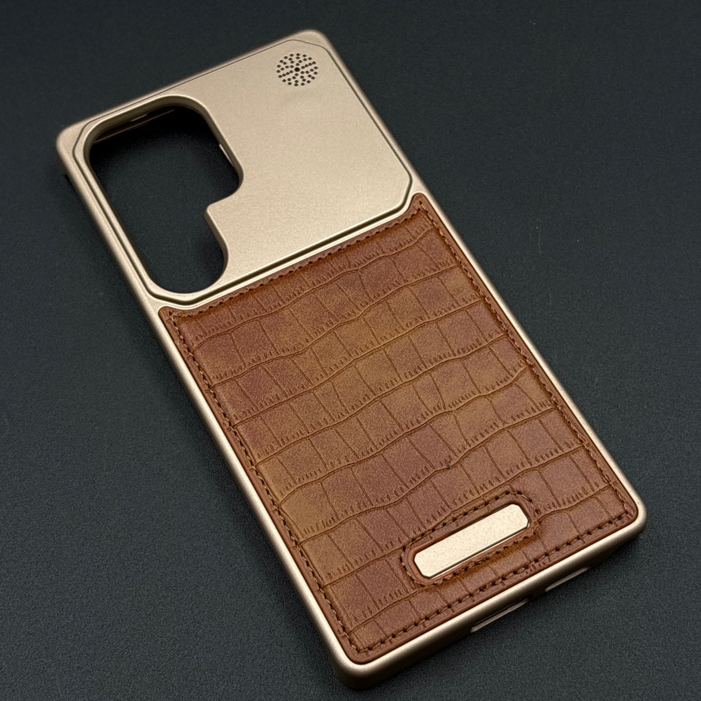Croc Pattern Phone Case for Samsung Galaxy S25 Ultra | Aeroflex Borderless Frame | Real Feel Leather | MagSafe Compatible