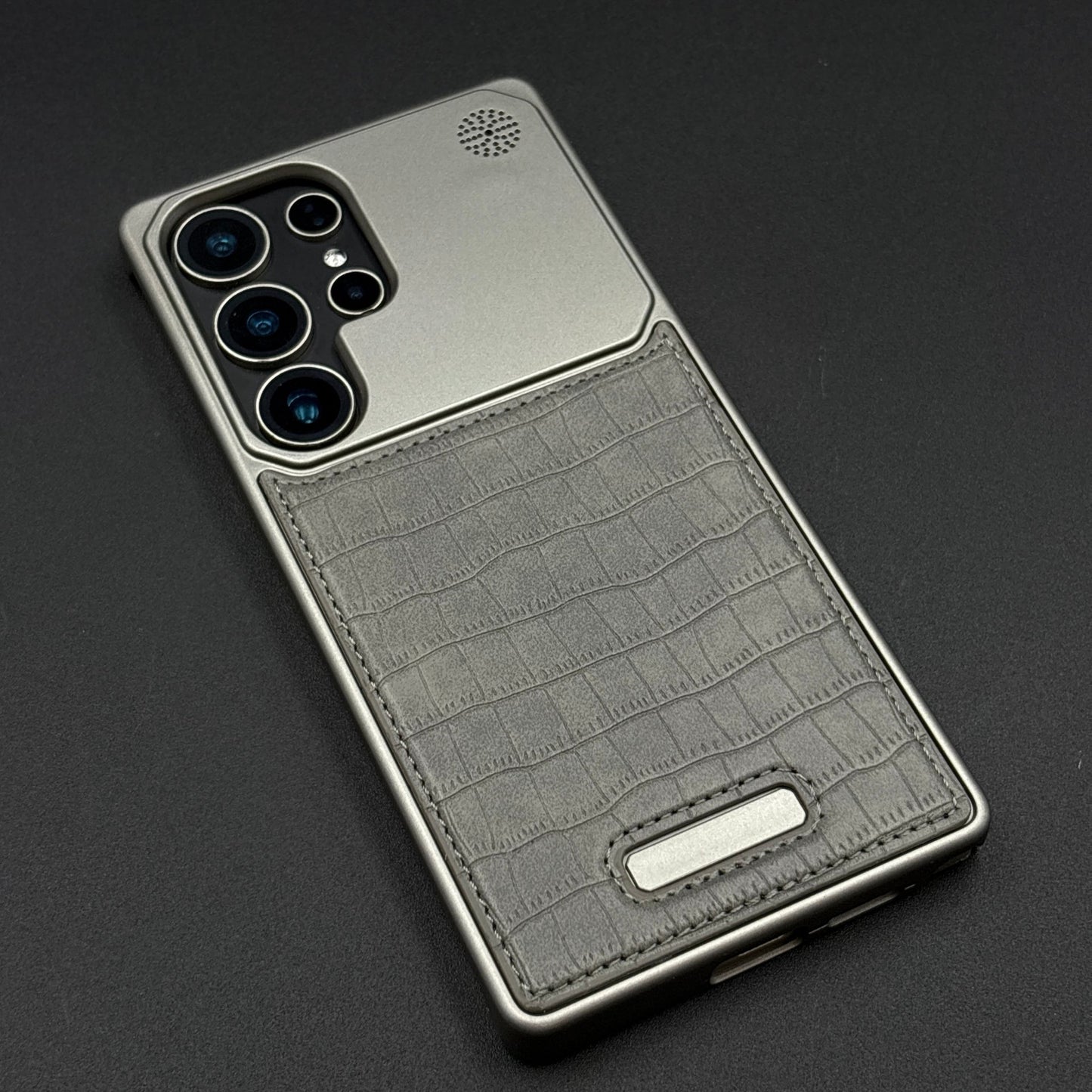 Croc Pattern Phone Case for Samsung Galaxy S24 Ultra | Aeroflex Borderless Frame | Real Feel Leather | MagSafe Compatible