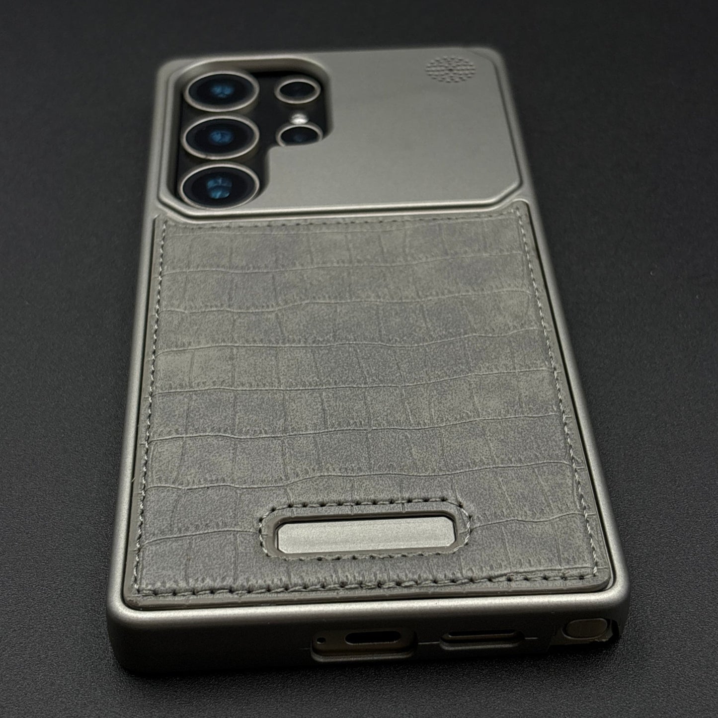 Croc Pattern Phone Case for Samsung Galaxy S25 Ultra | Aeroflex Borderless Frame | Real Feel Leather | MagSafe Compatible
