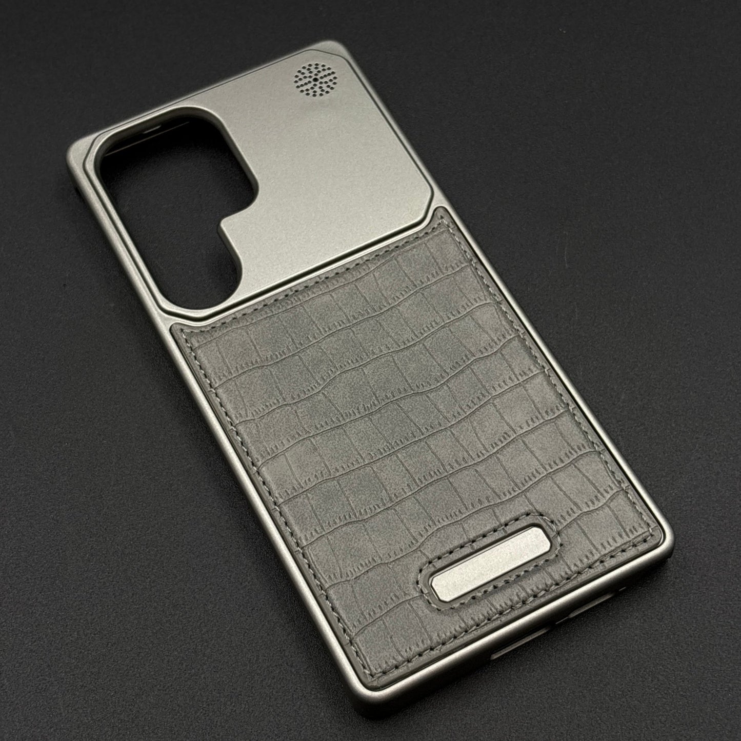 Croc Pattern Phone Case for Samsung Galaxy S24 Ultra | Aeroflex Borderless Frame | Real Feel Leather | MagSafe Compatible