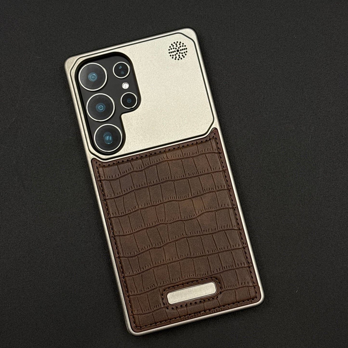 Croc Pattern Phone Case for Samsung Galaxy S24 Ultra | Aeroflex Borderless Frame | Real Feel Leather | MagSafe Compatible