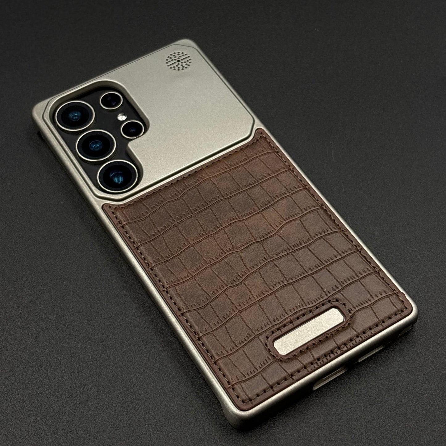 Croc Pattern Phone Case for Samsung Galaxy S24 Ultra | Aeroflex Borderless Frame | Real Feel Leather | MagSafe Compatible