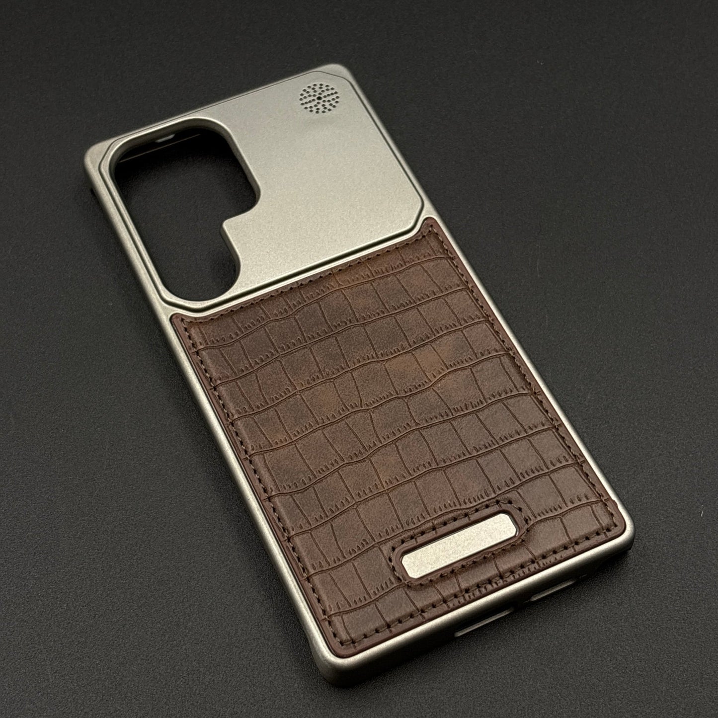 Croc Pattern Phone Case for Samsung Galaxy S25 Ultra | Aeroflex Borderless Frame | Real Feel Leather | MagSafe Compatible