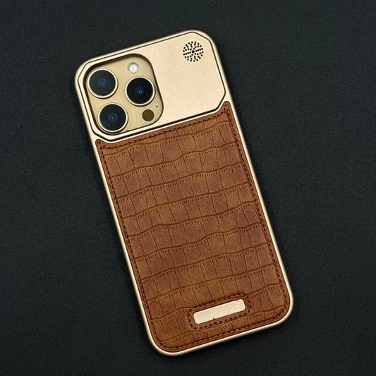 Croc Pattern Phone Case for iPhone Series | Aeroflex Borderless Frame | Real Feel Leather | MagSafe Compatible