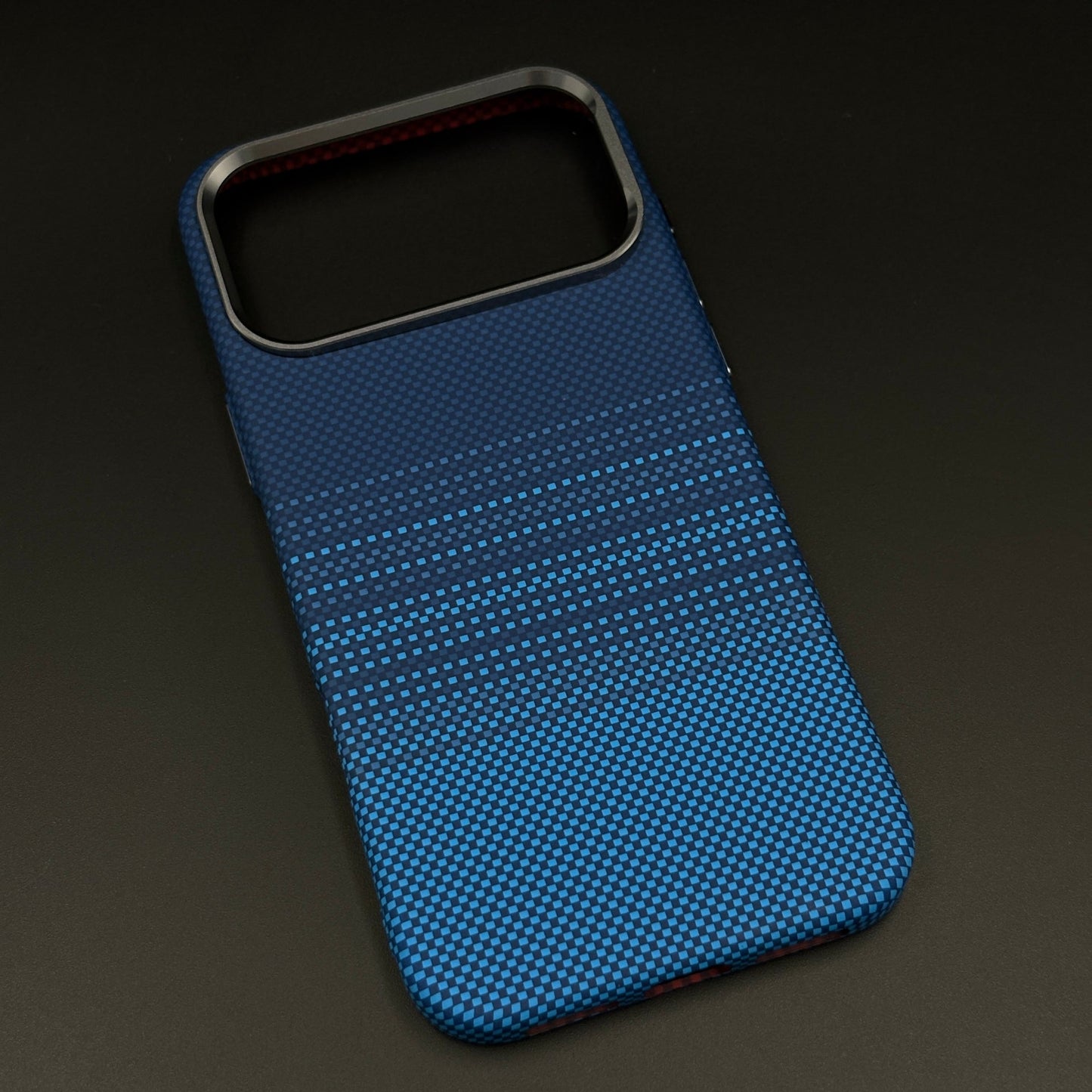 Midnight Blue Stripe Case Slim Mobile Case Cover for iPhone 17 Series | Rare Aramid Texture Finish | Real Carbon Fibre Feel | Hidden MagSafe