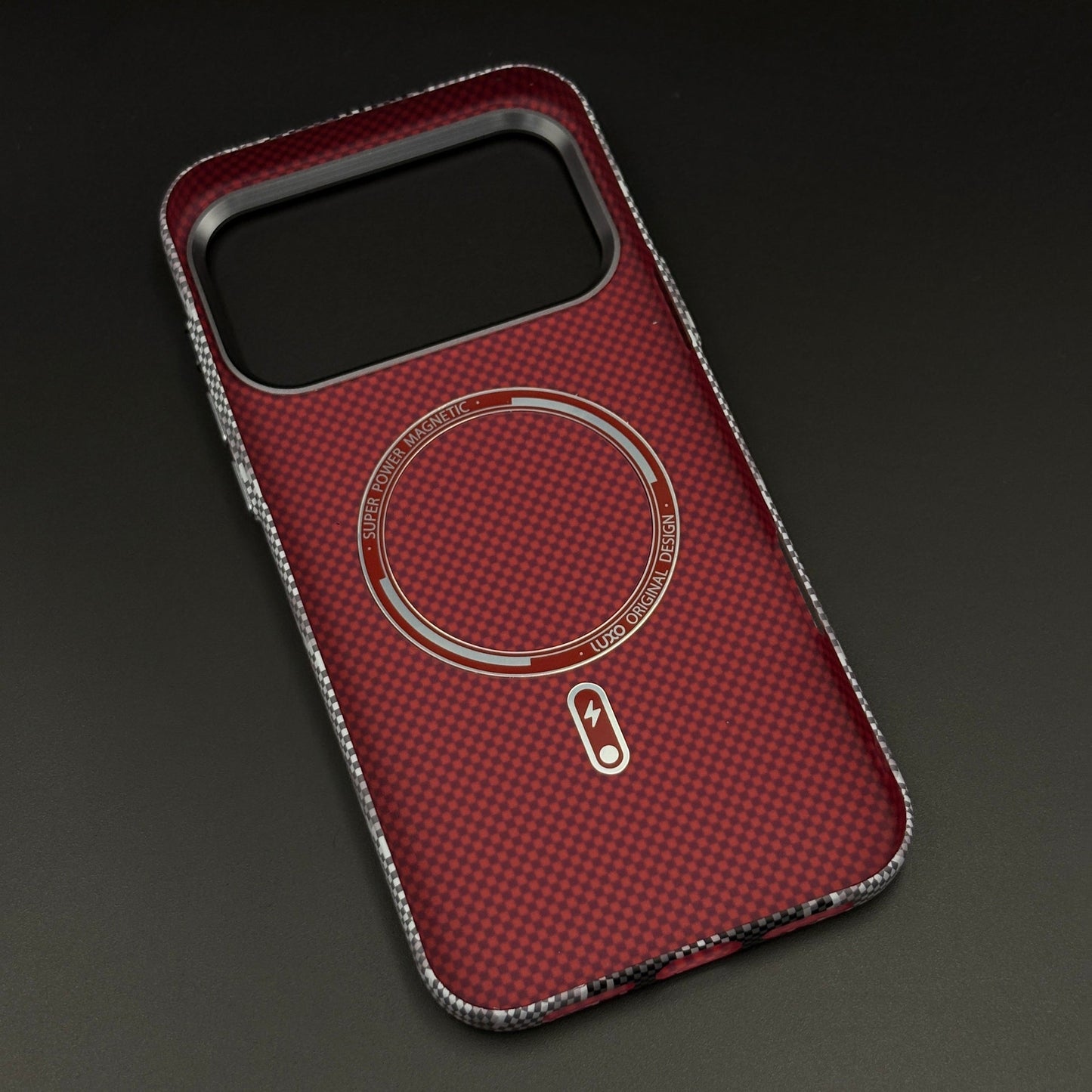 Storm Grey Zigzag Case Slim Mobile Case Cover for iPhone 17 Series | Rare Aramid Texture Finish | Real Carbon Fibre Feel | Hidden MagSafe