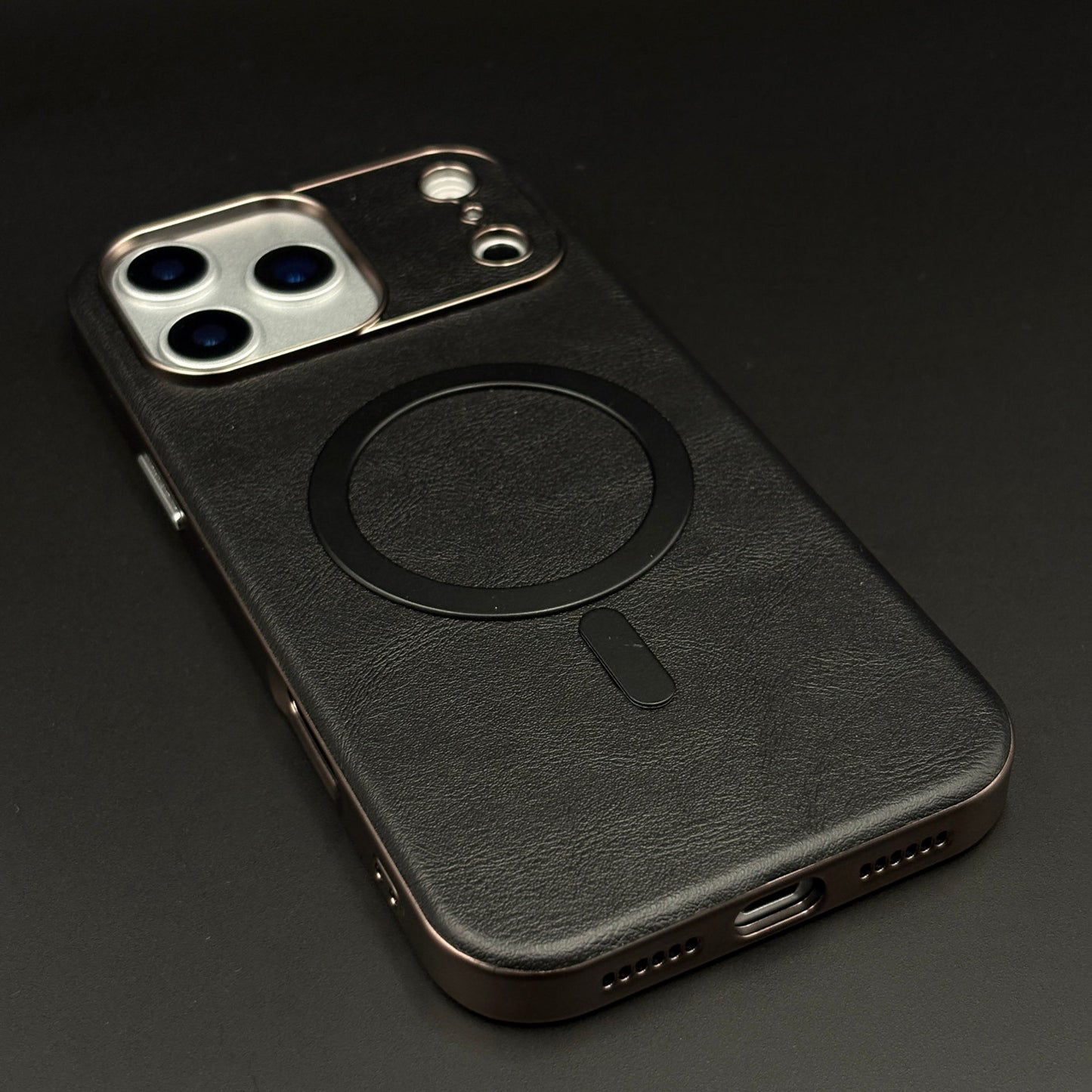Luxury Leather MagSafe Case for iPhone 17 Series | Camera Lens Protection Back Cover