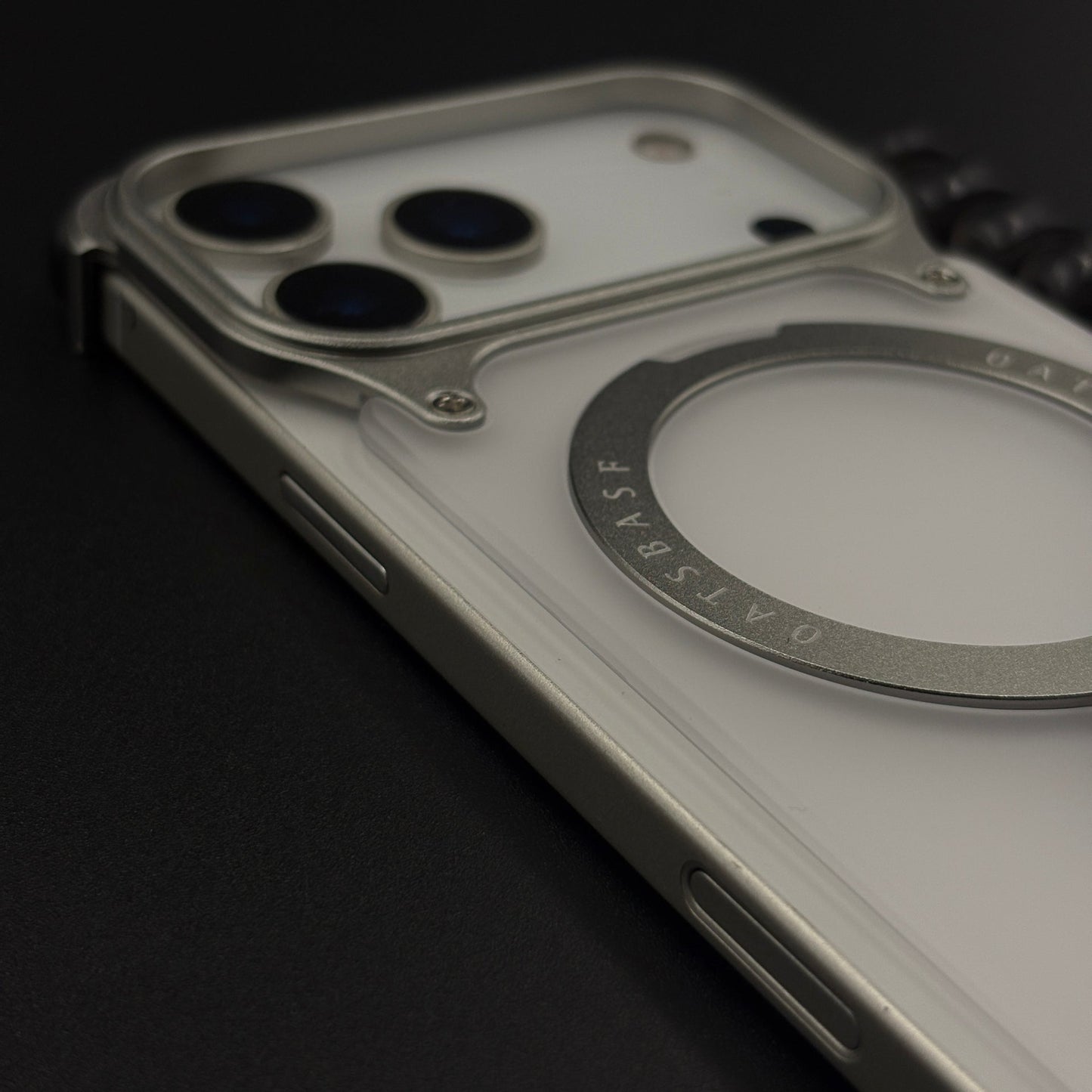 Smokey Matte Metal Frame Case for iPhone 17 Series | MagSafe Ring Stand