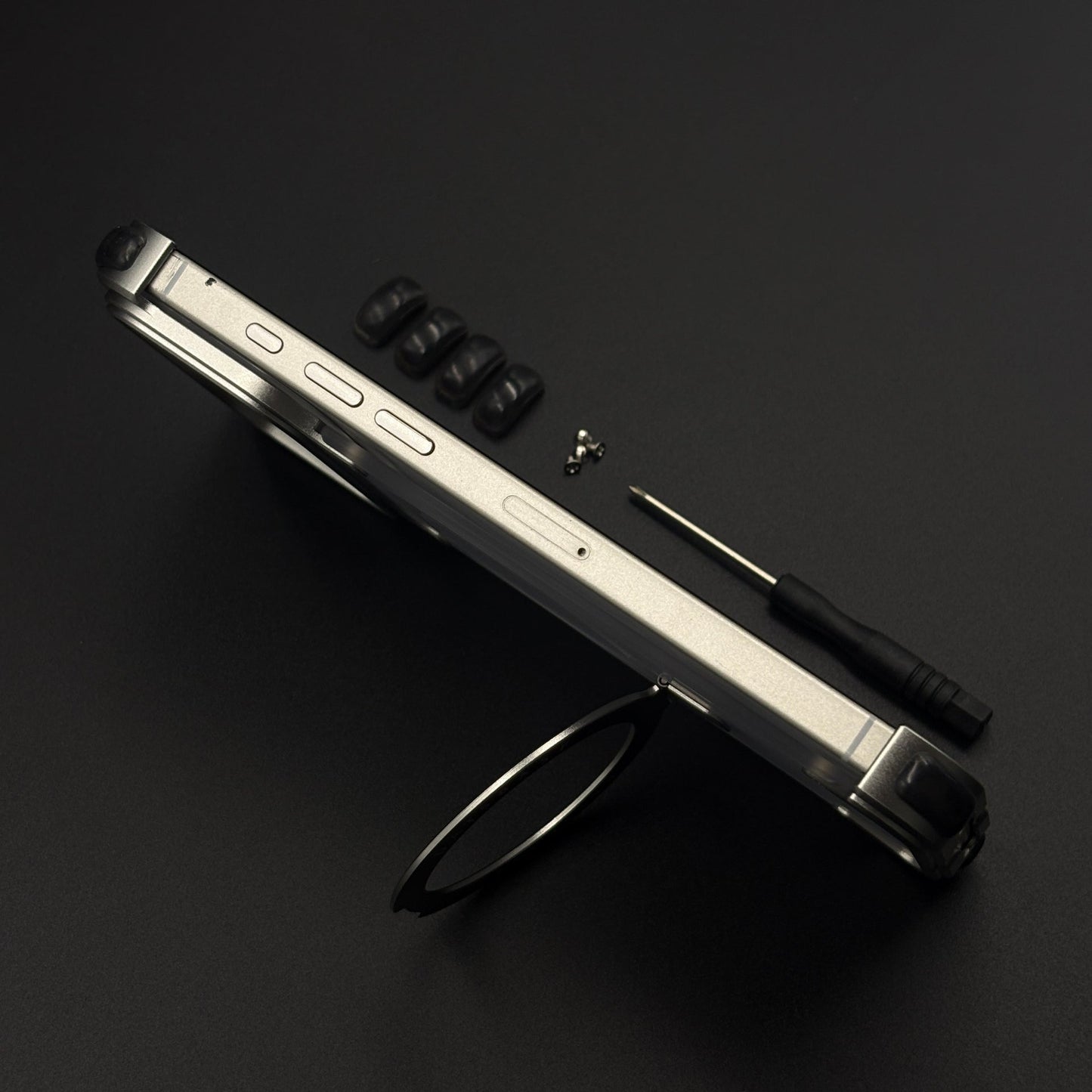 Smokey Matte Metal Frame Case for iPhone 17 Series | MagSafe Ring Stand