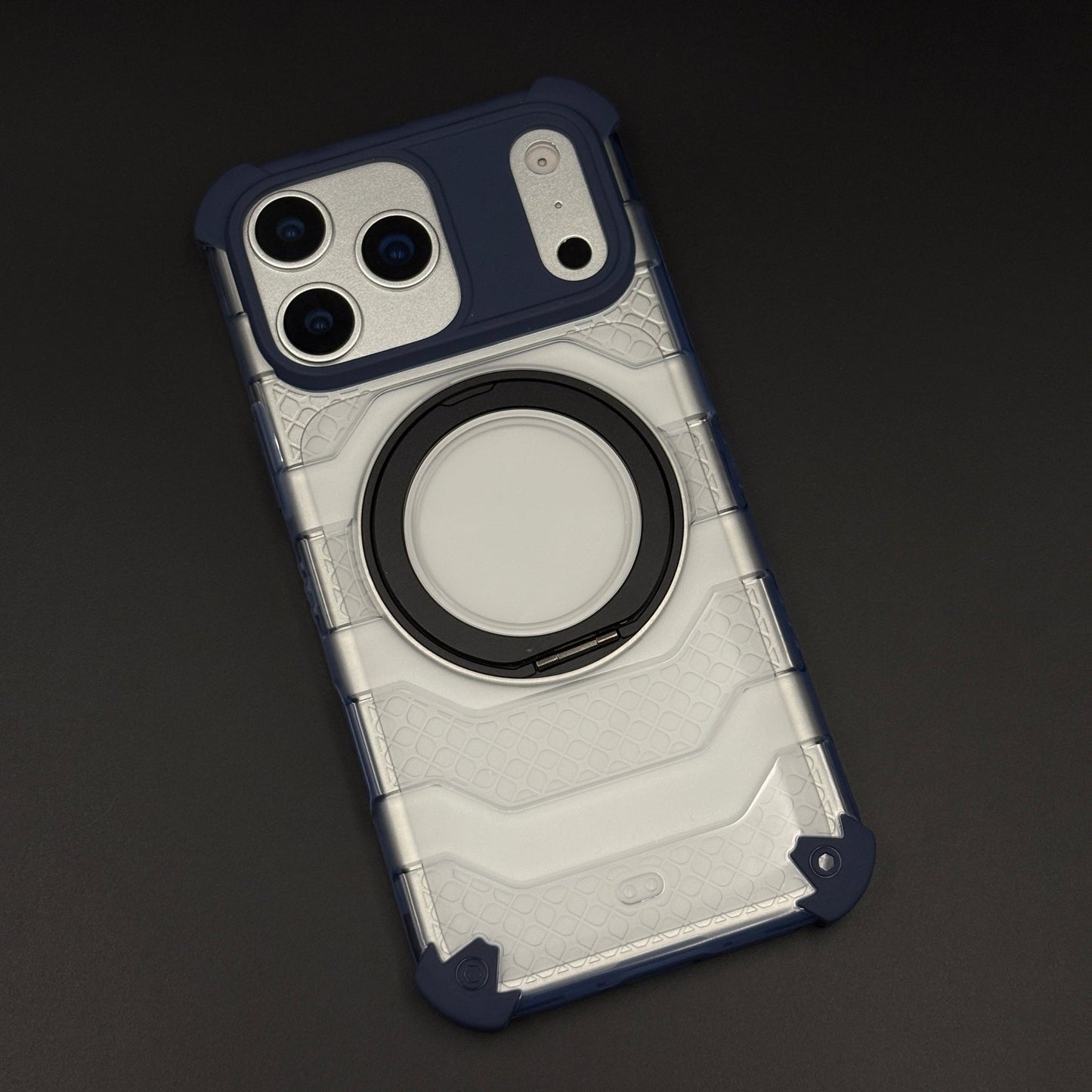 Rugged MagSafe Ring Stand Clear Case for iPhone 17 Series | Shockproof Armor Cover
