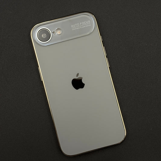 iPhone 16E Luxury Backplane Glass Chromatic Lens Shield Case Cover