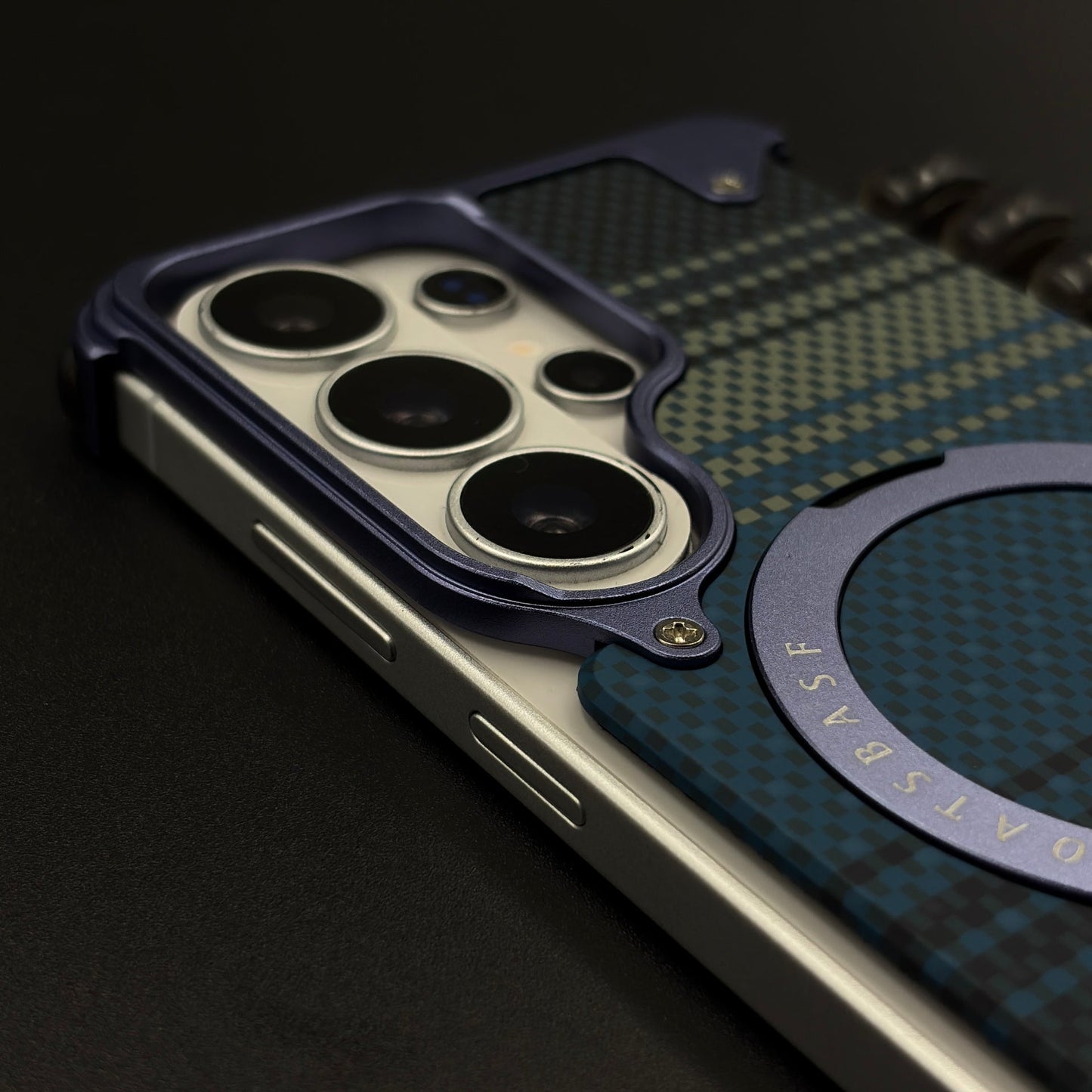Carbon Navy Metal MagSafe Mobile Case Cover for Samsung Galaxy S26 Ultra