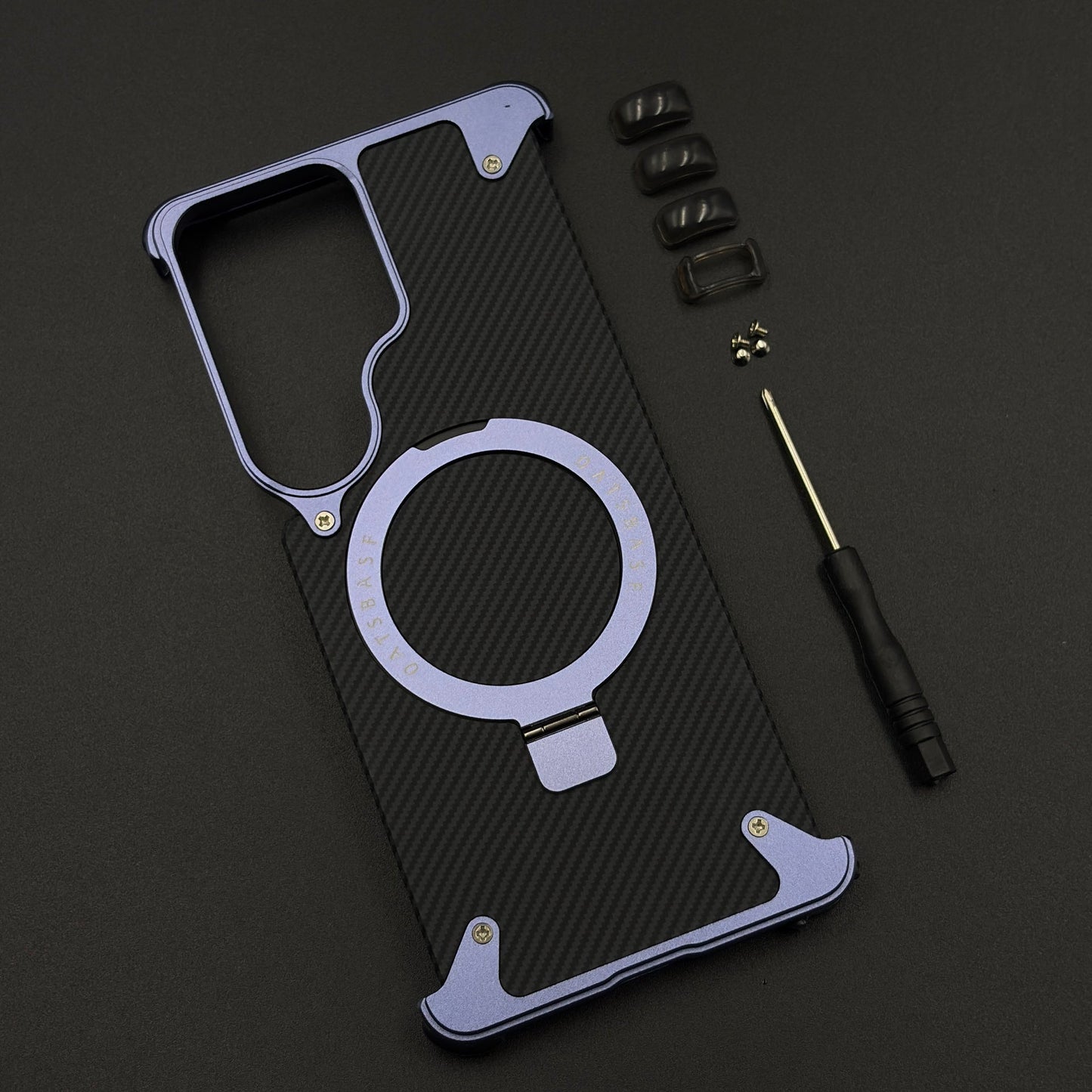 Carbon Fiber Metal Armor Magsafe Case Cover for Samsung Galaxy S26 Ultra
