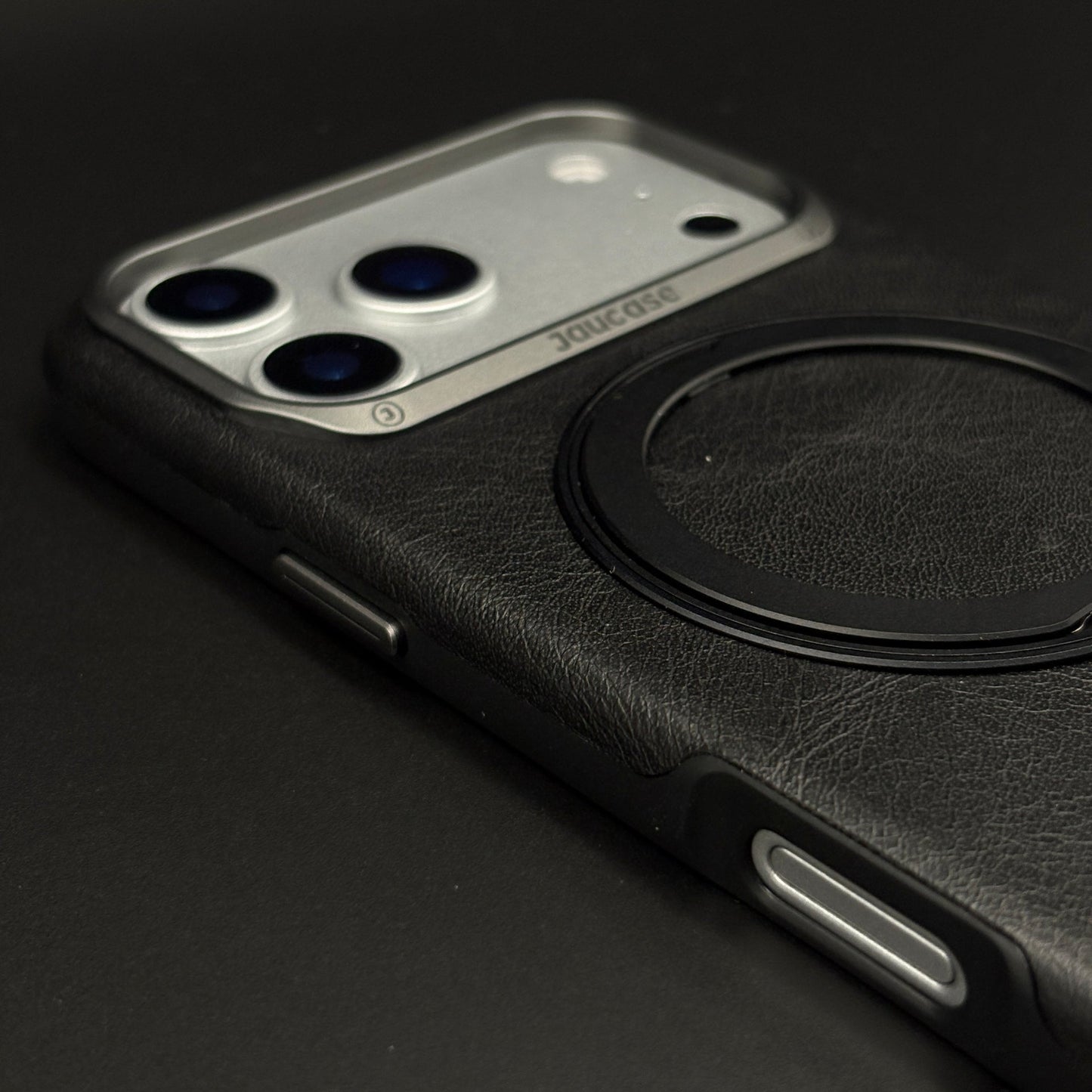 Leather MagSafe Ring Stand Case with Strap for iPhone 17 Series | Slim Grip Holder Cover
