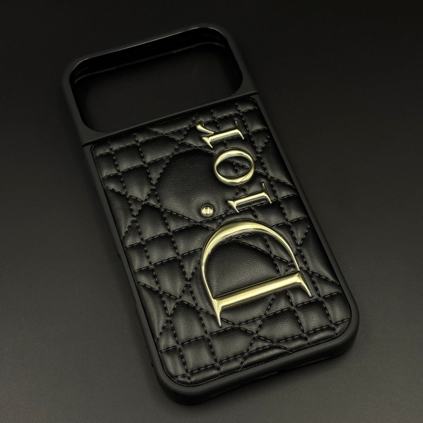 Luxury Brand CD Puffer Leather Case for iPhone 17 Series | Quilted Designer Protective Cover