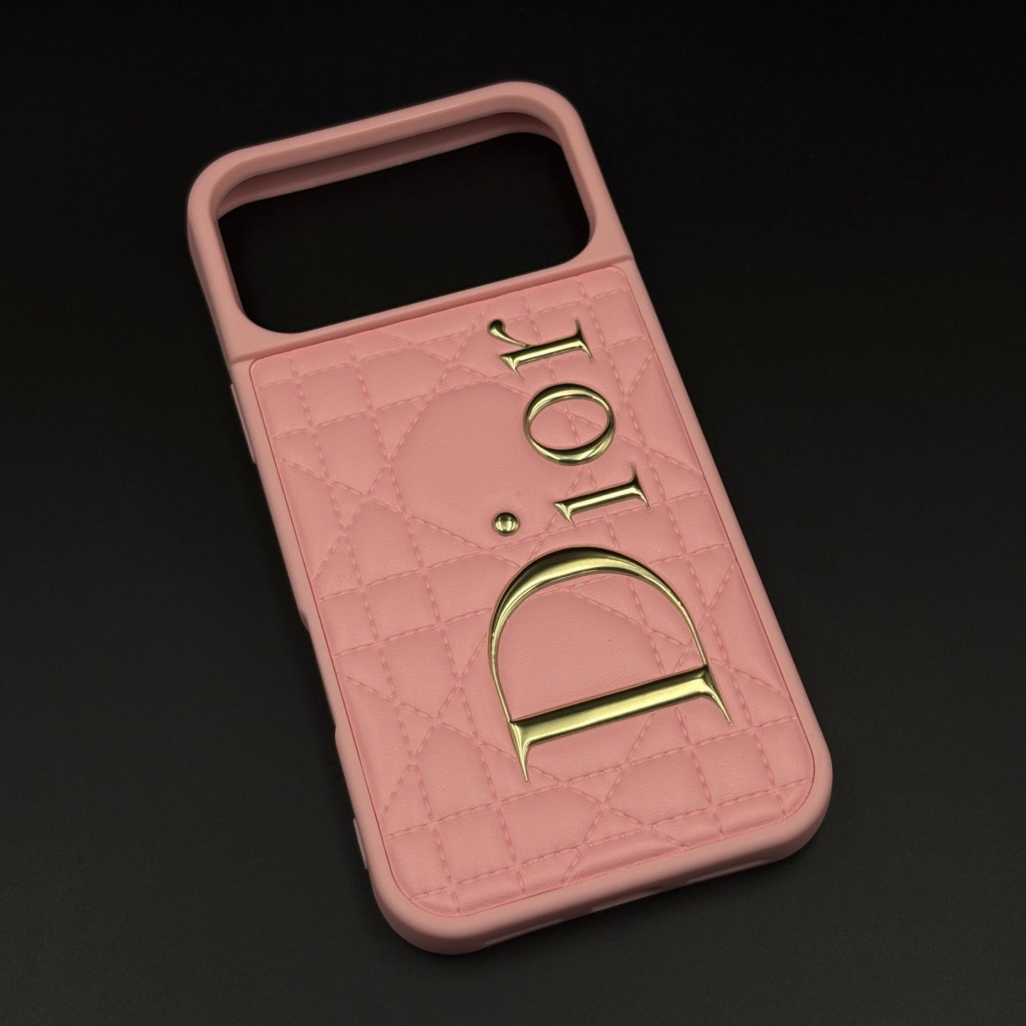 Luxury Brand CD Puffer Leather Case for iPhone 17 Series | Quilted Designer Protective Cover