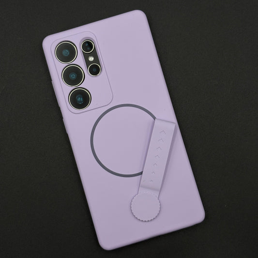 Liquid Silicone Wristband Case for Samsung Galaxy S23 Ultra | Silk Feel Touch Grip | Built-In Strap | MagSafe Compatible