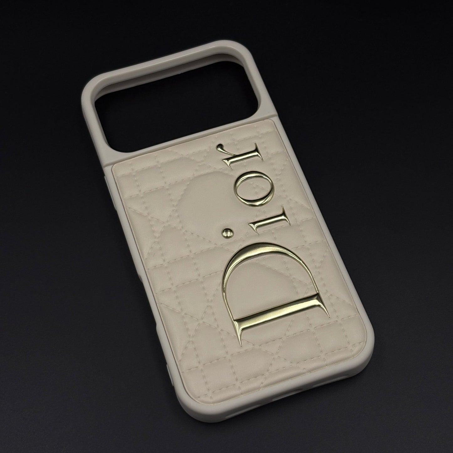 Luxury Brand CD Puffer Leather Case for iPhone 17 Series | Quilted Designer Protective Cover