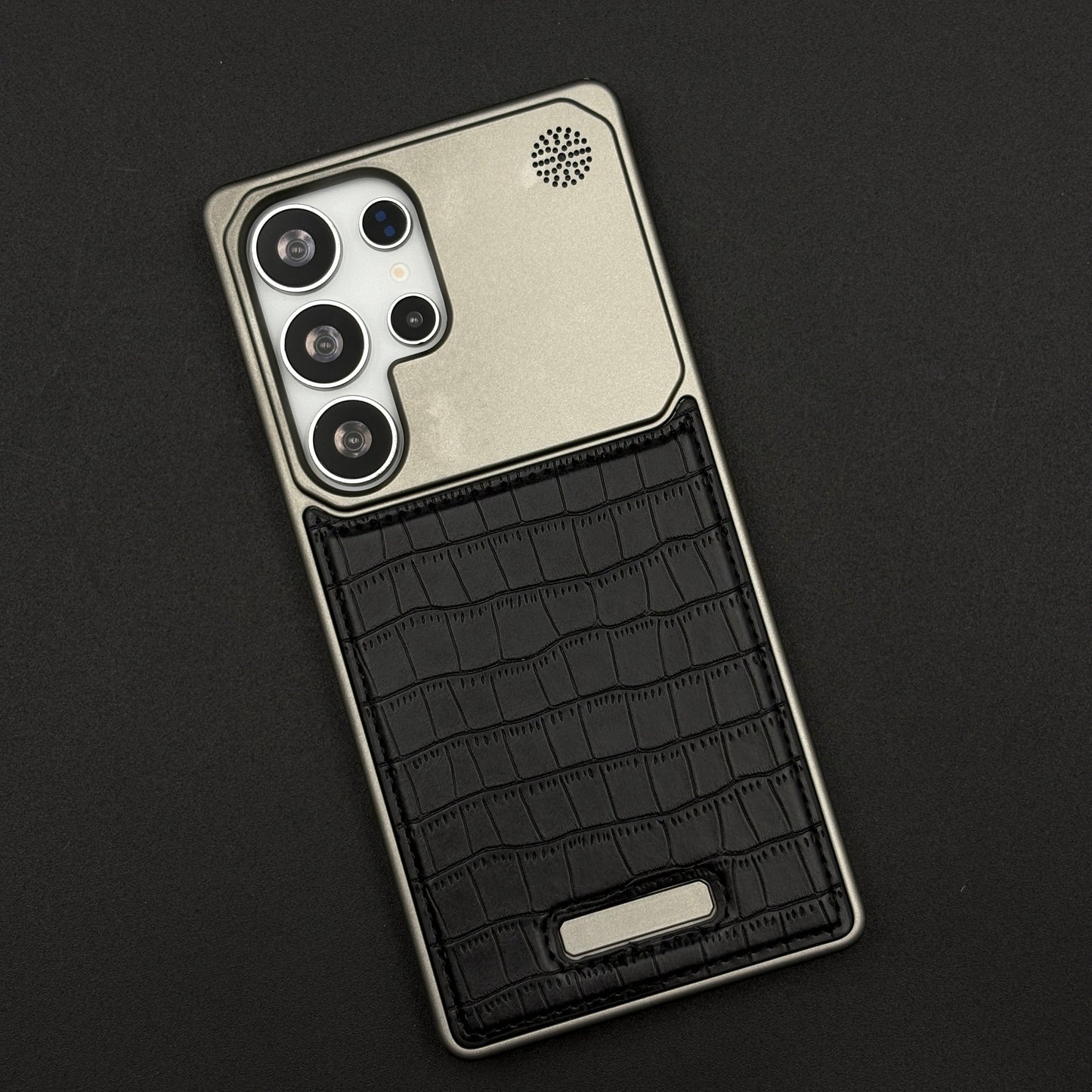 Croc Pattern Phone Case for Samsung Galaxy S24 Ultra | Aeroflex Borderless Frame | Real Feel Leather | MagSafe Compatible