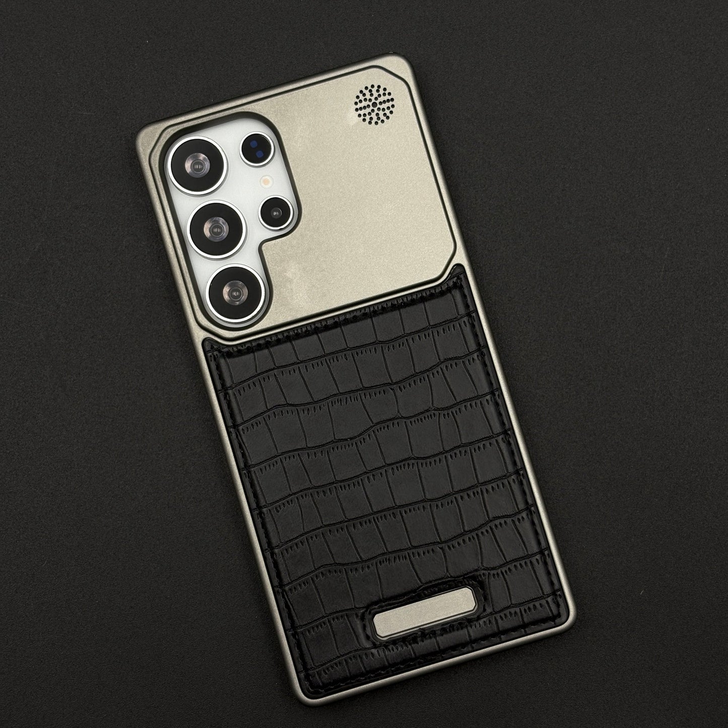 Croc Pattern Phone Case for Samsung Galaxy S25 Ultra | Aeroflex Borderless Frame | Real Feel Leather | MagSafe Compatible