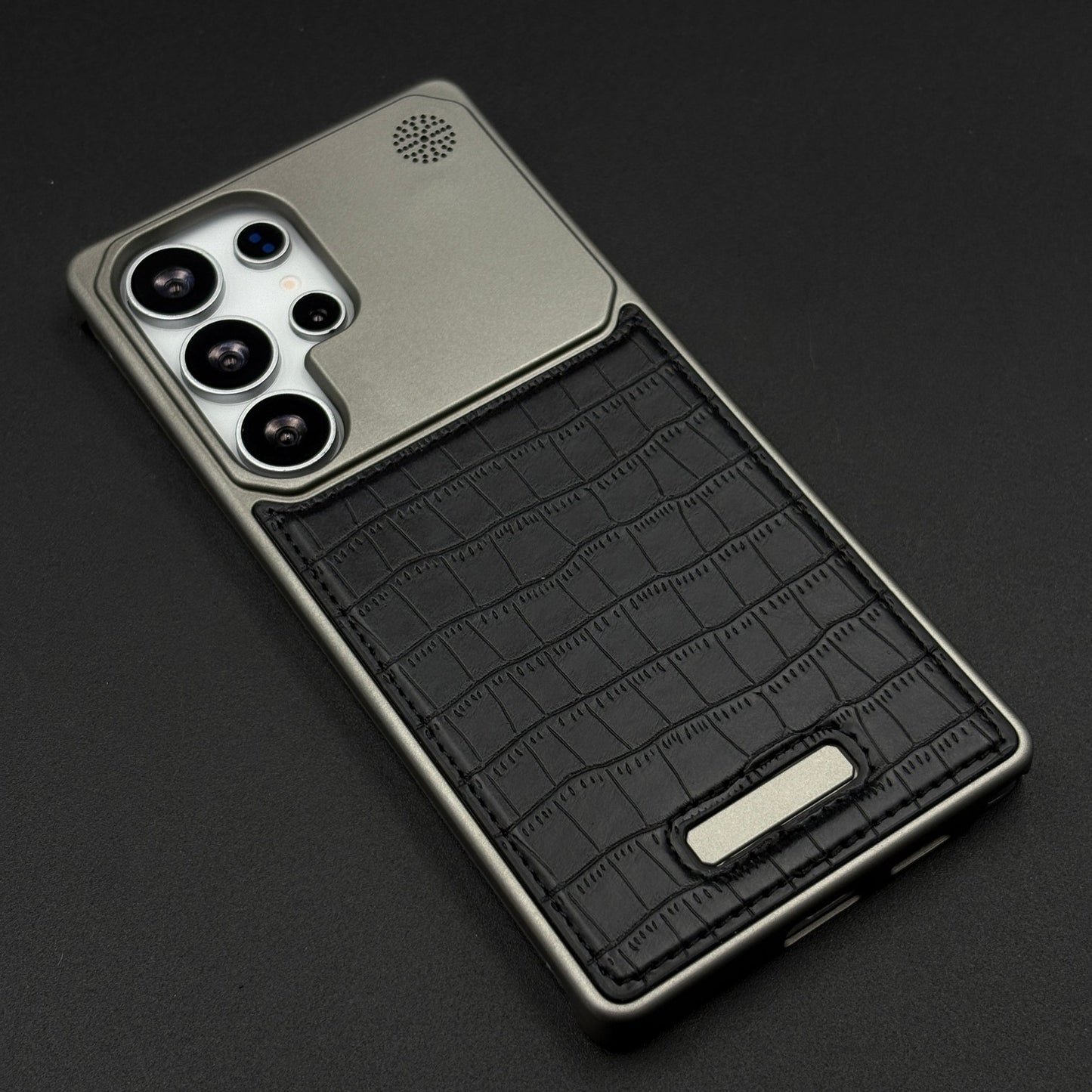 Croc Pattern Phone Case for Samsung Galaxy S25 Ultra | Aeroflex Borderless Frame | Real Feel Leather | MagSafe Compatible