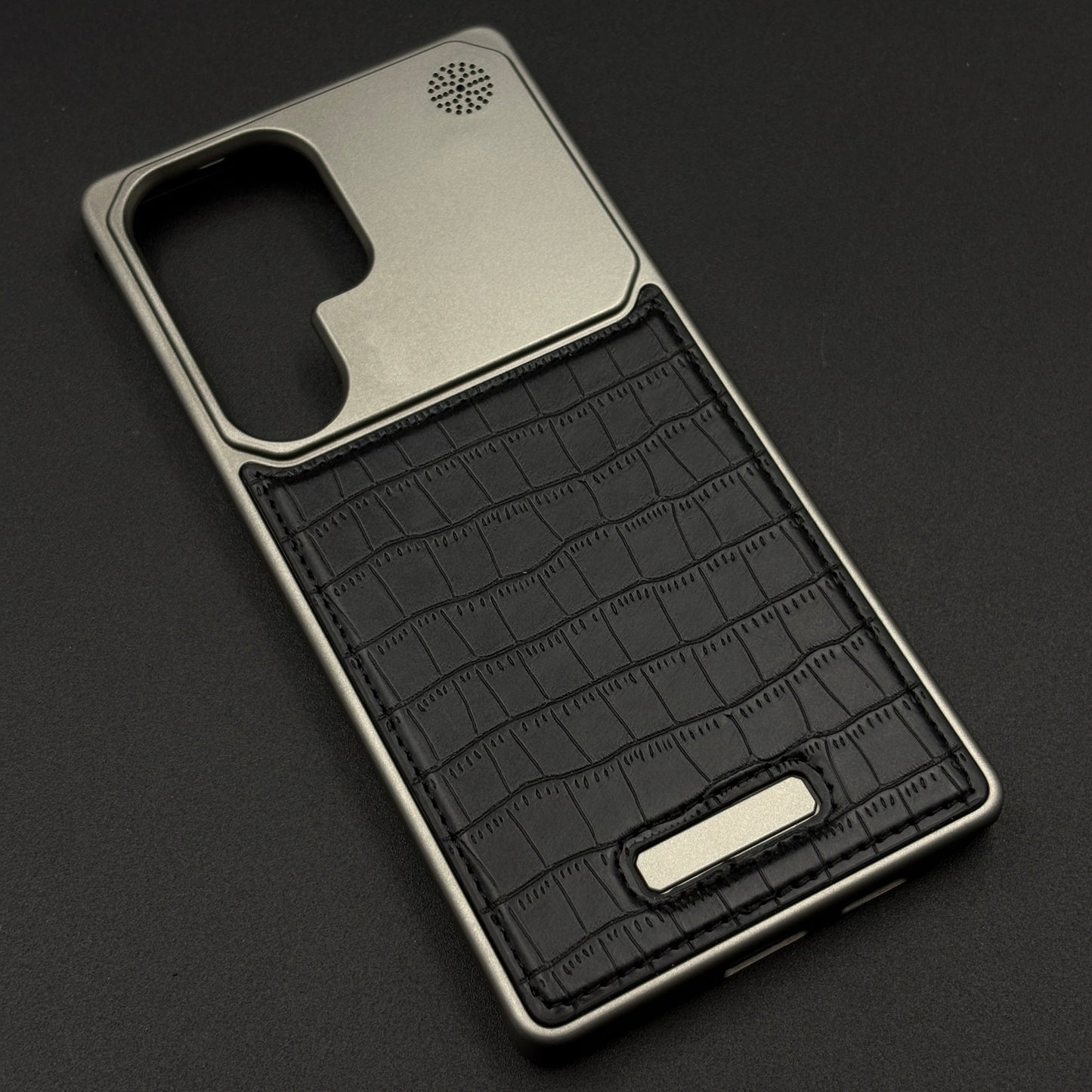 Croc Pattern Phone Case for Samsung Galaxy S24 Ultra | Aeroflex Borderless Frame | Real Feel Leather | MagSafe Compatible