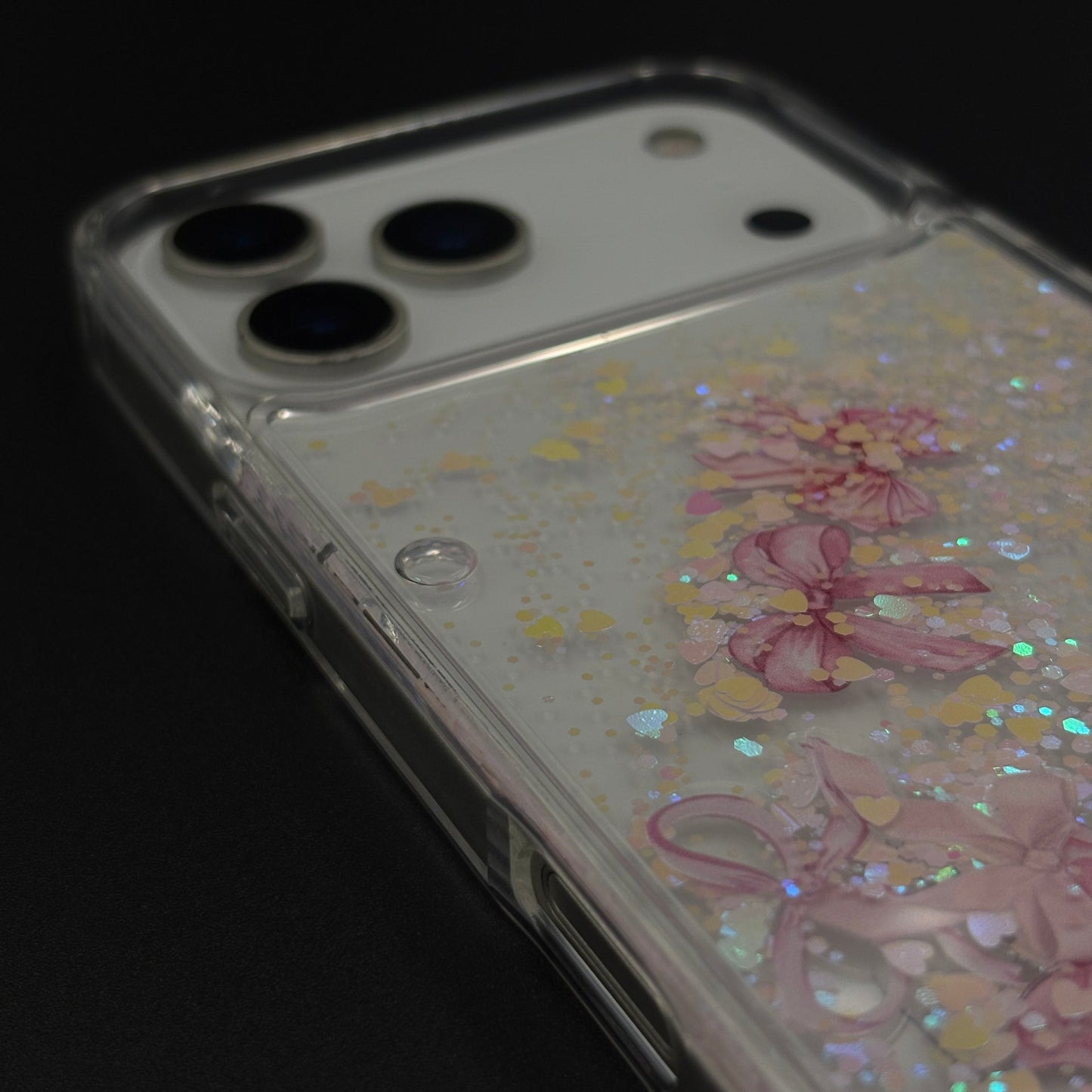 Bow & Butterfly Bloom Confetti Floating Mobile Case Cover for iPhone 17 Series