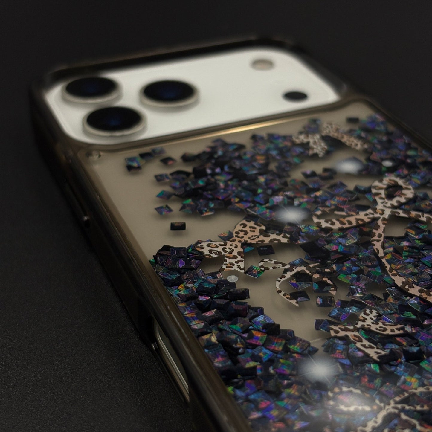 Bow & Butterfly Bloom Confetti Floating Mobile Case Cover for iPhone 17 Series