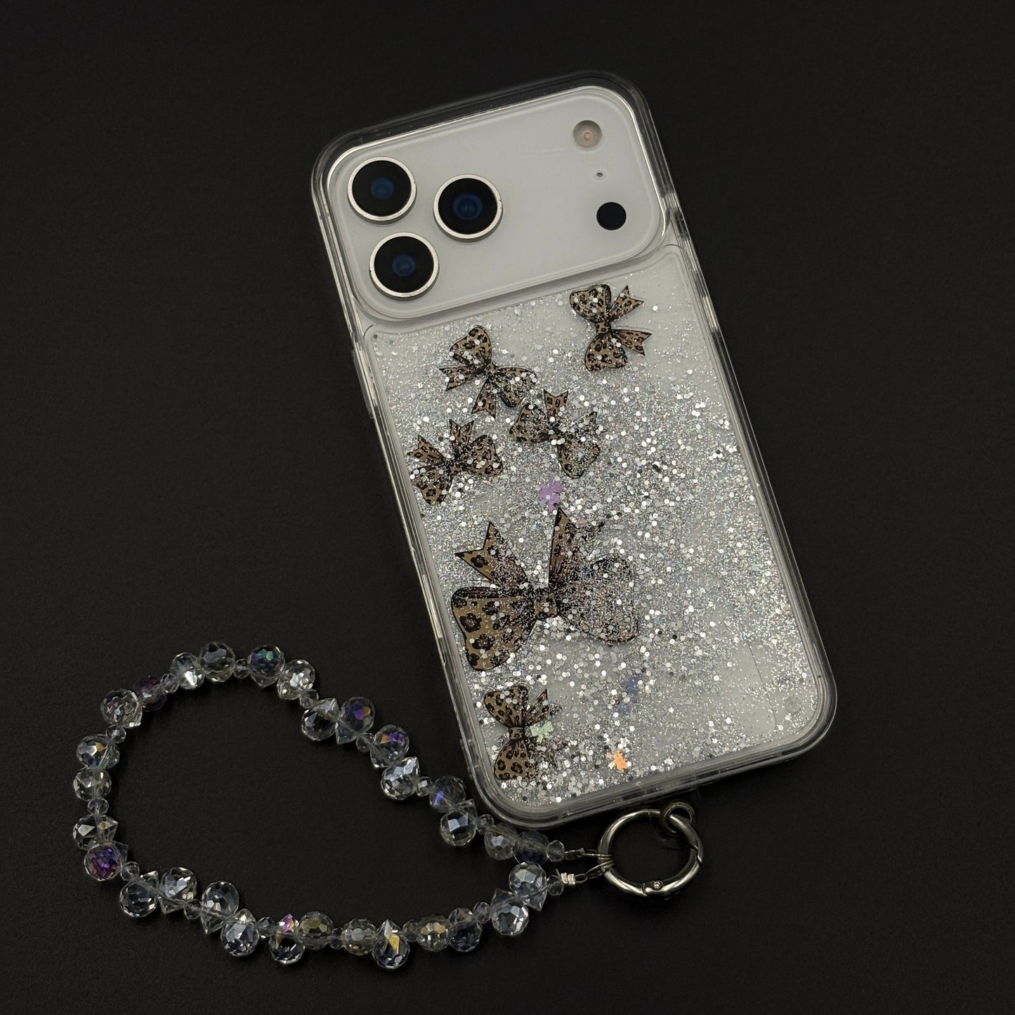 Bow & Butterfly Bloom Confetti Floating Mobile Case Cover for iPhone 17 Series