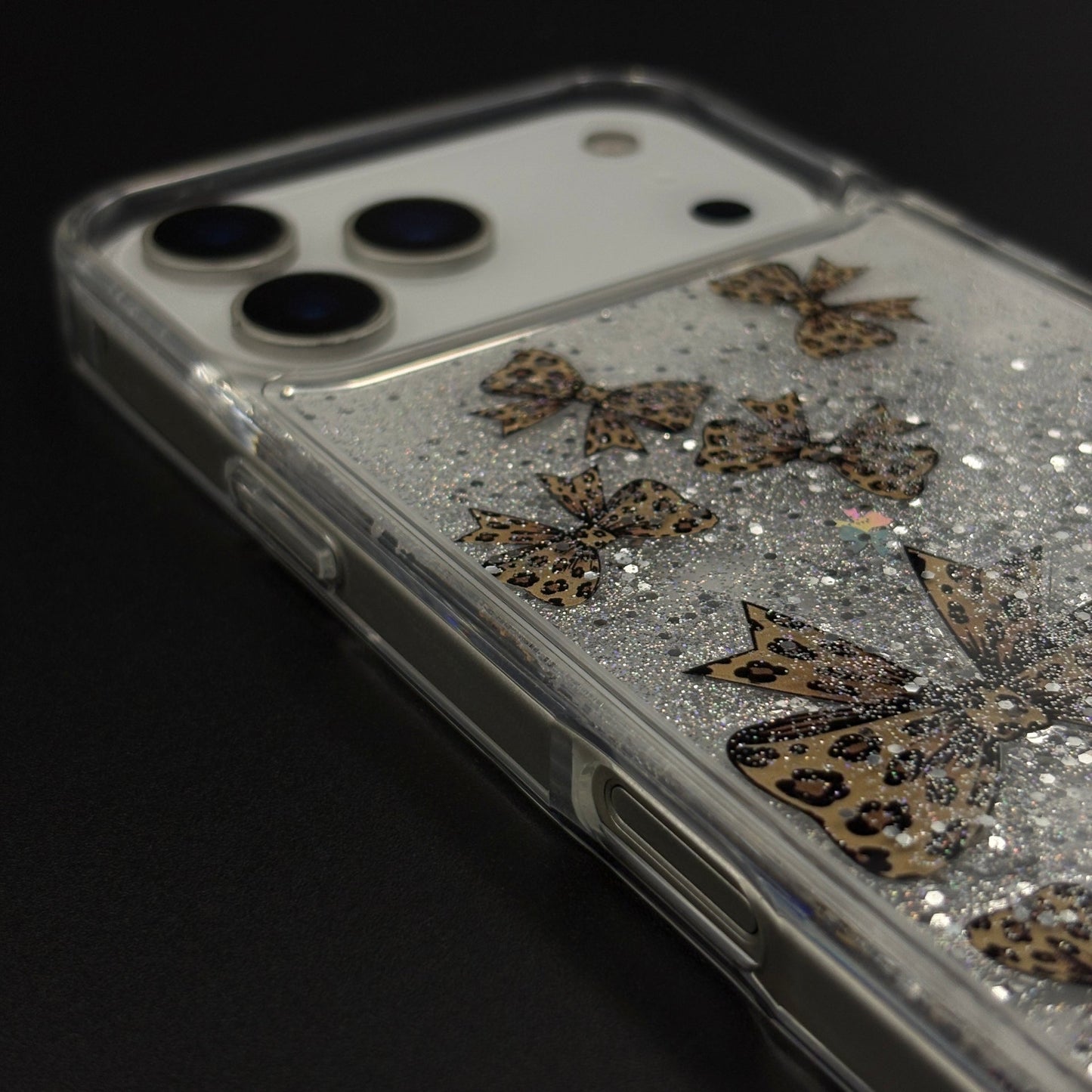 Bow & Butterfly Bloom Confetti Floating Mobile Case Cover for iPhone 17 Series