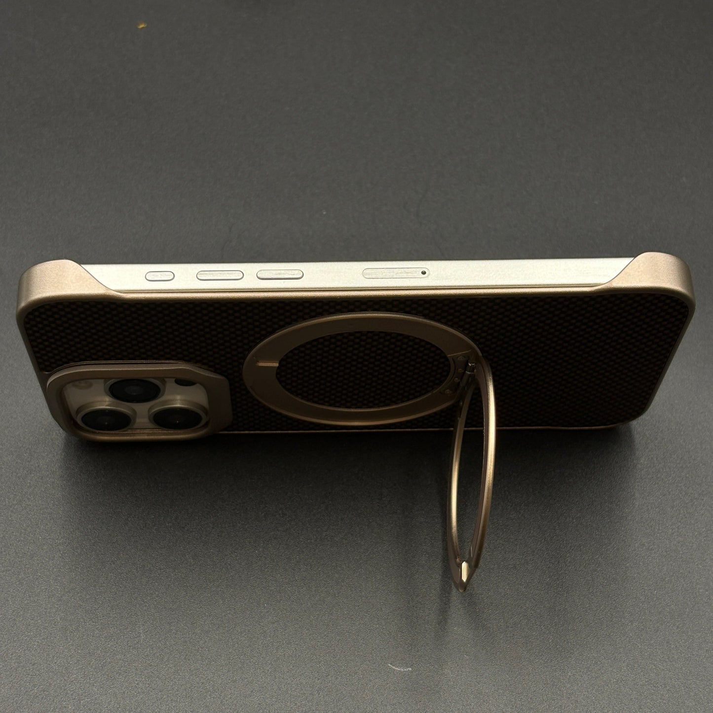 Carbon Fibre Metal Frame Case for iPhone Series | MagSafe Compatible Stand | Rugged Style Protection