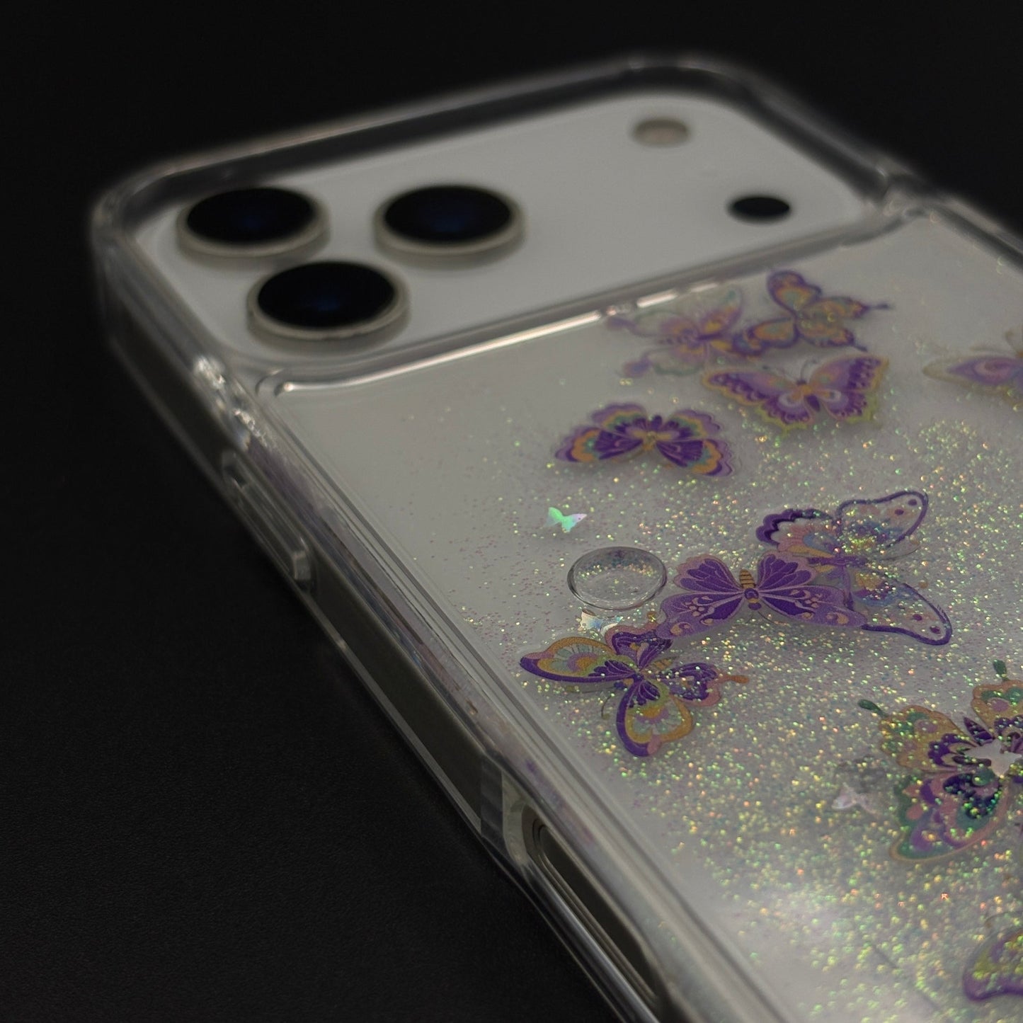 Bow & Butterfly Bloom Confetti Floating Mobile Case Cover for iPhone 17 Series