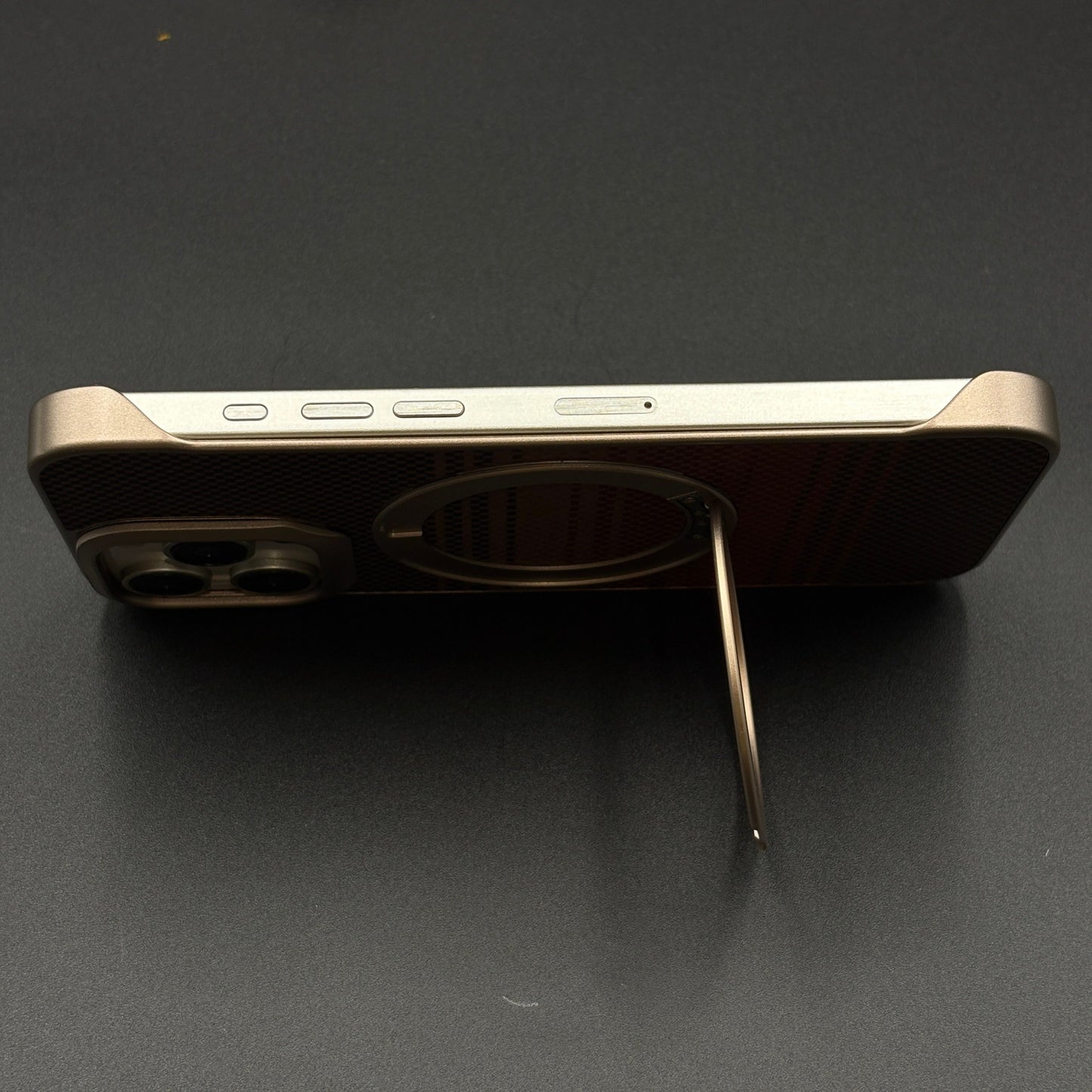 Carbon Fibre Metal Frame Case for iPhone Series | MagSafe Compatible Stand | Rugged Style Protection