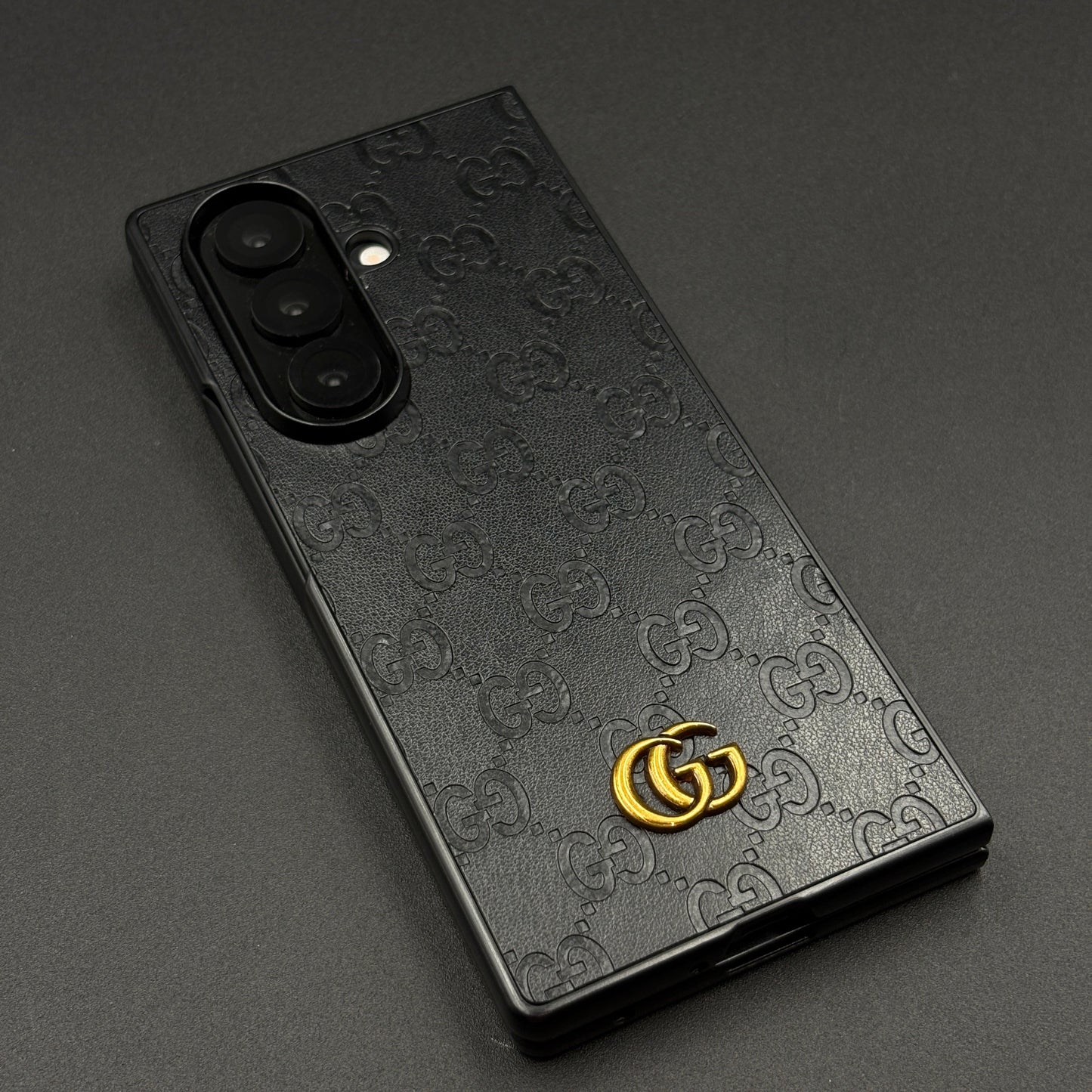 Luxury GG Pattern Leather Feel Case for Samsung Galaxy Z Fold 7 | Designer-Inspired Premium Back Cover