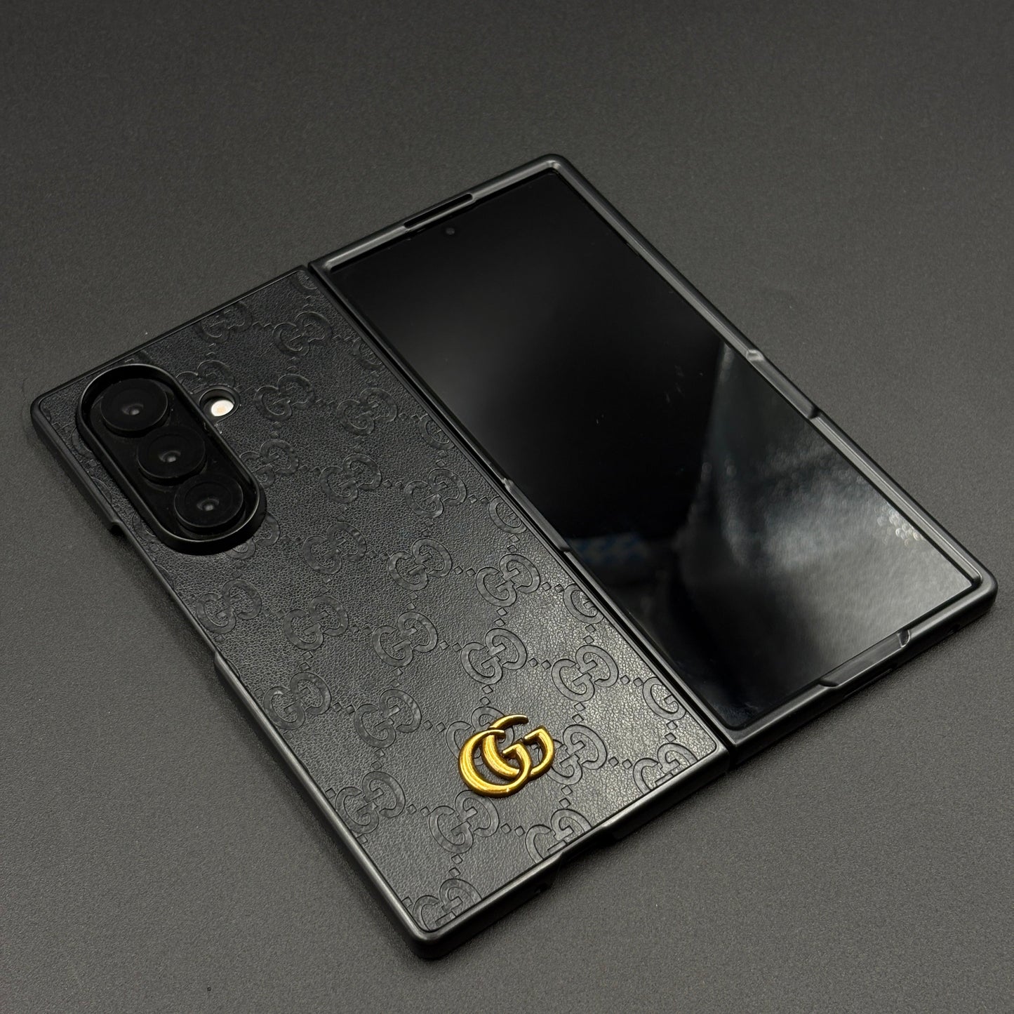 Luxury GG Pattern Leather Feel Case for Samsung Galaxy Z Fold 7 | Designer-Inspired Premium Back Cover