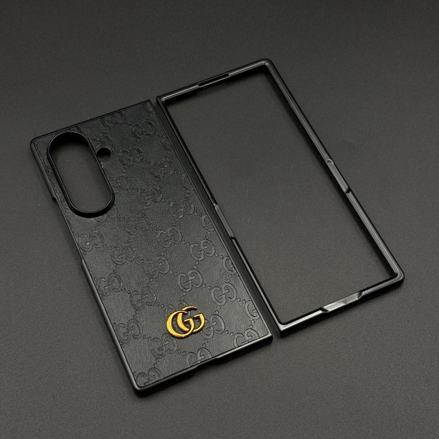 Luxury GG Pattern Leather Feel Case for Samsung Galaxy Z Fold 6 | Designer-Inspired Premium Back Cover